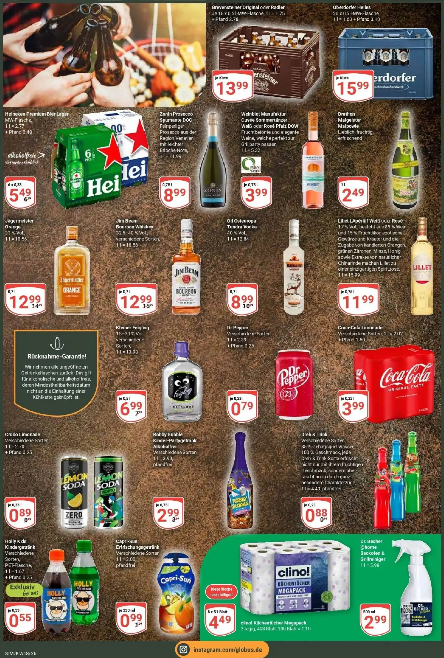 Globus Prospekt Simmern	 – gültig ab 27.04.2026 | Seite: 4 | Produkte: Kleiner feigling, Prosecco, Radler, Jägermeister