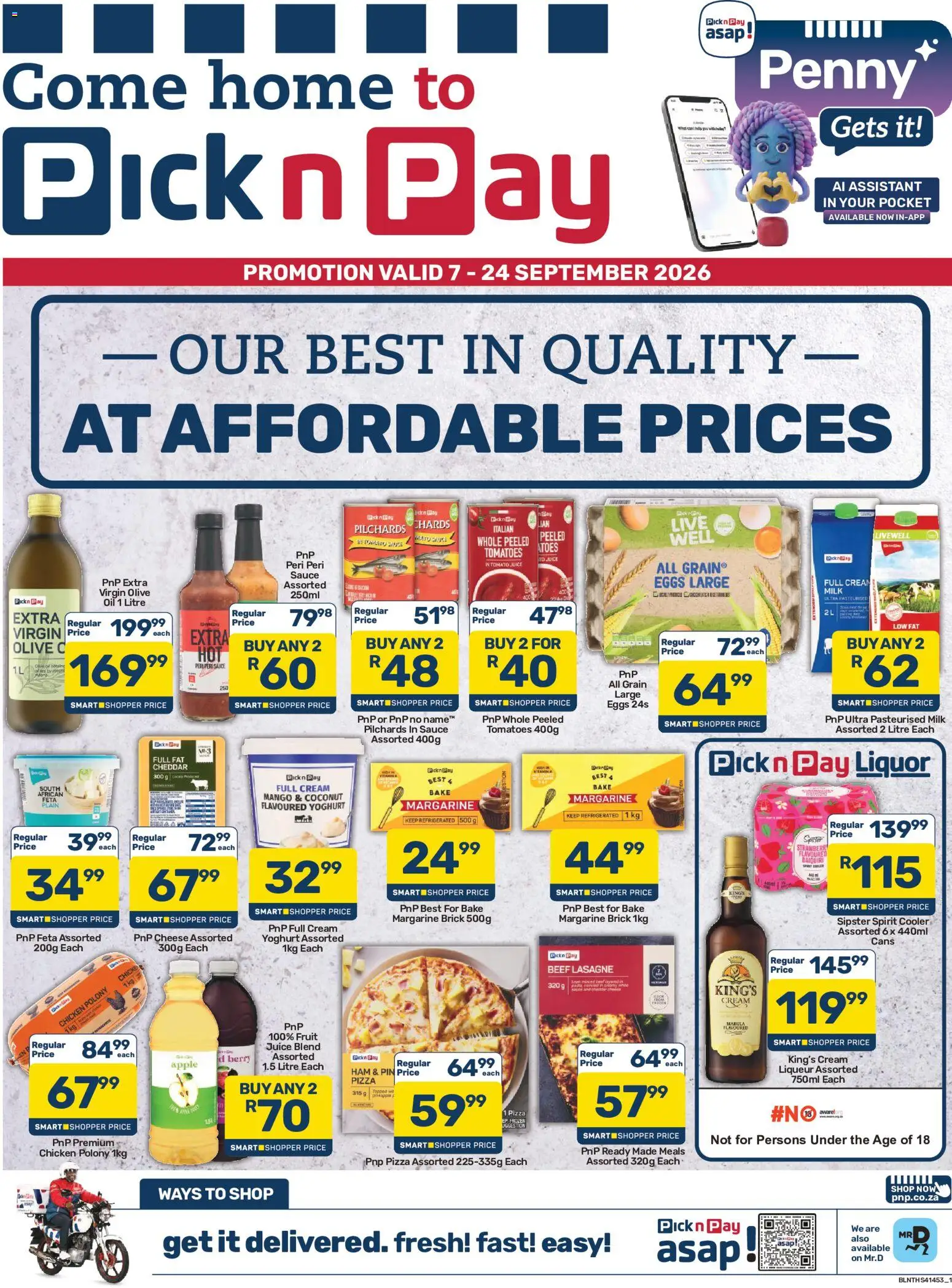 New Pick n Pay catalogue – valid from 07/09/2026 | Page: 1 | Products: Beef, Cream, Fruit, Sauce
