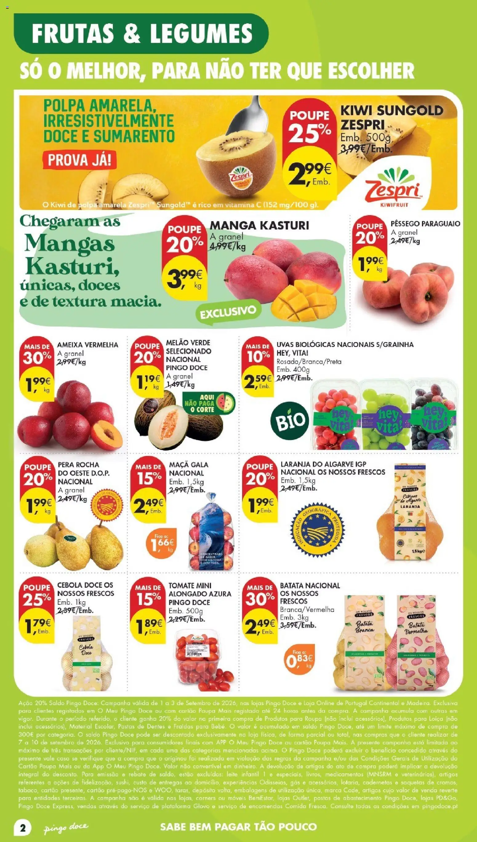 Pingo Doce Poupe Esta Semana Madeira │ válido de 01/09/2026 | Página: 2 | Produtos: Fraldas, Legumes, Maça, Melão