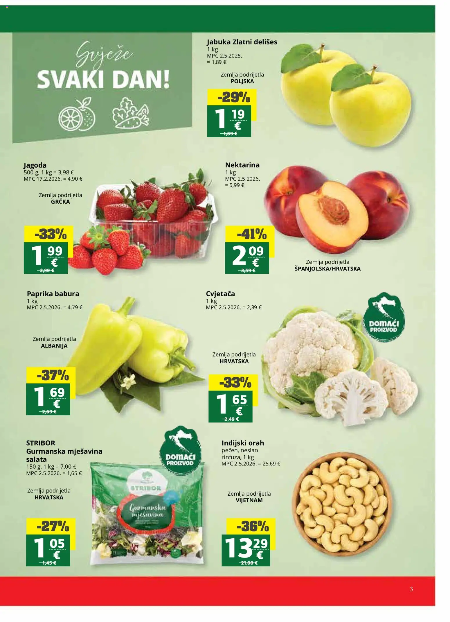 Ribola katalog | vrijedi od 10.06.2026 | Stranica: 3 | Proizvodi: Salata, Nektarina, Jabuka, Orah