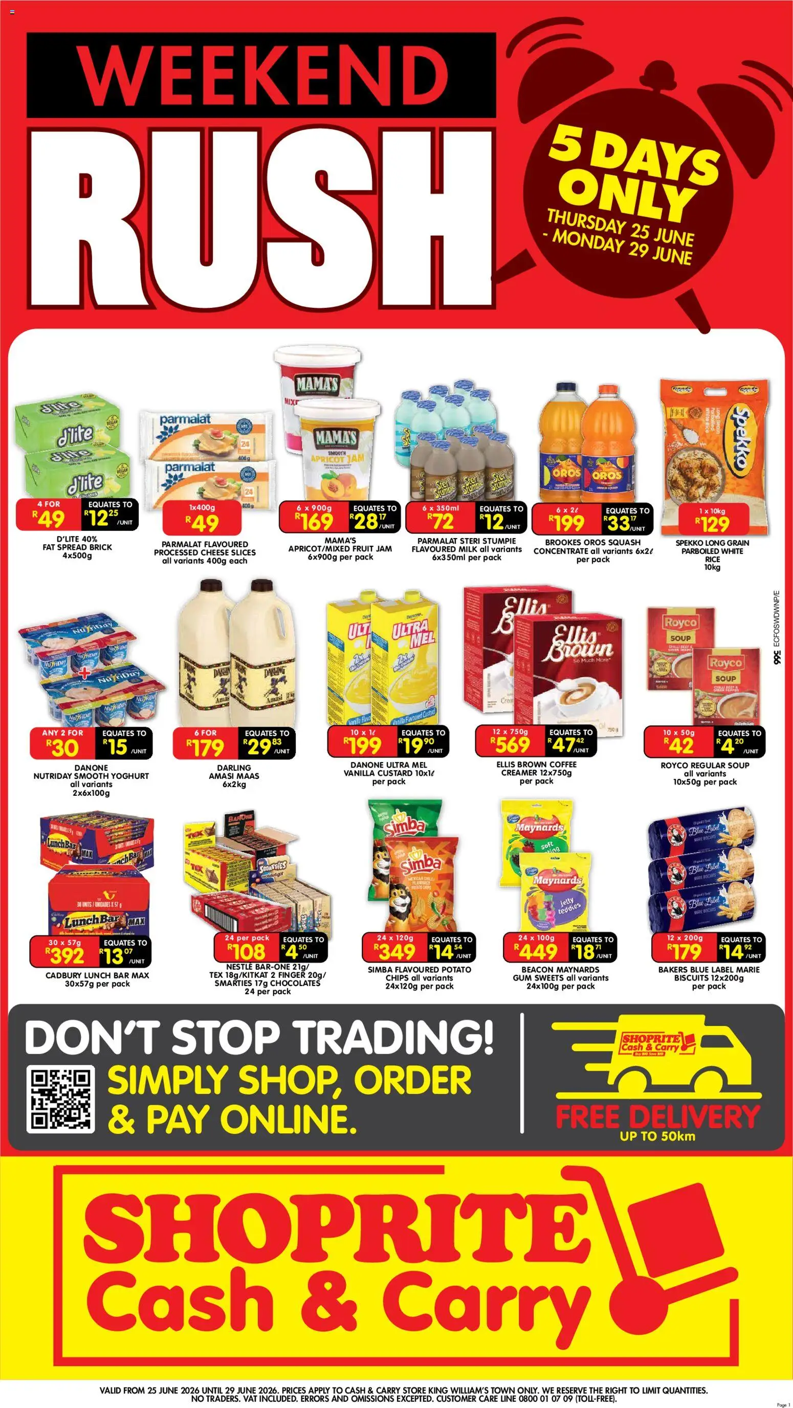 New Shoprite catalogue – valid from 25/06/2026 | Page: 1 | Products: Biscuits, Coffee, Fat spread, Fruit