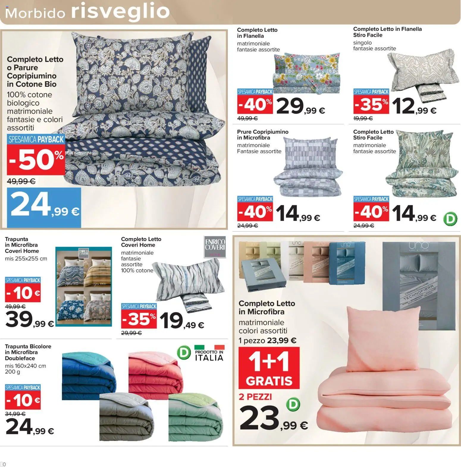 Volantino Carrefour del 23/10/2026 | Pagina: 40 | Prodotti: Copripiumino, Trapunta, Letto