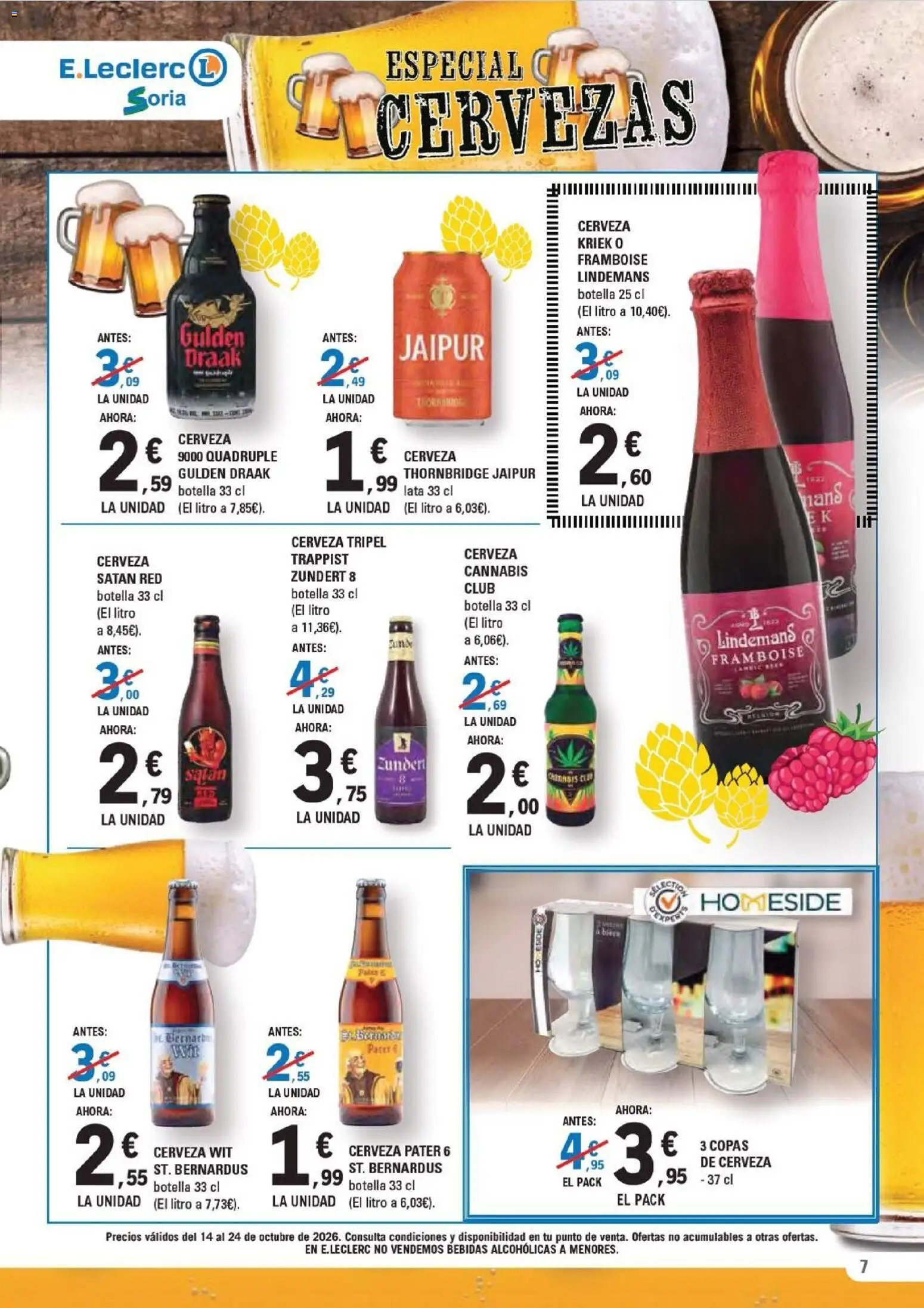 E.Leclerc - Soria │ válido desde el 14/10/2026 | Página: 7 | Productos: Cerveza, Bebidas