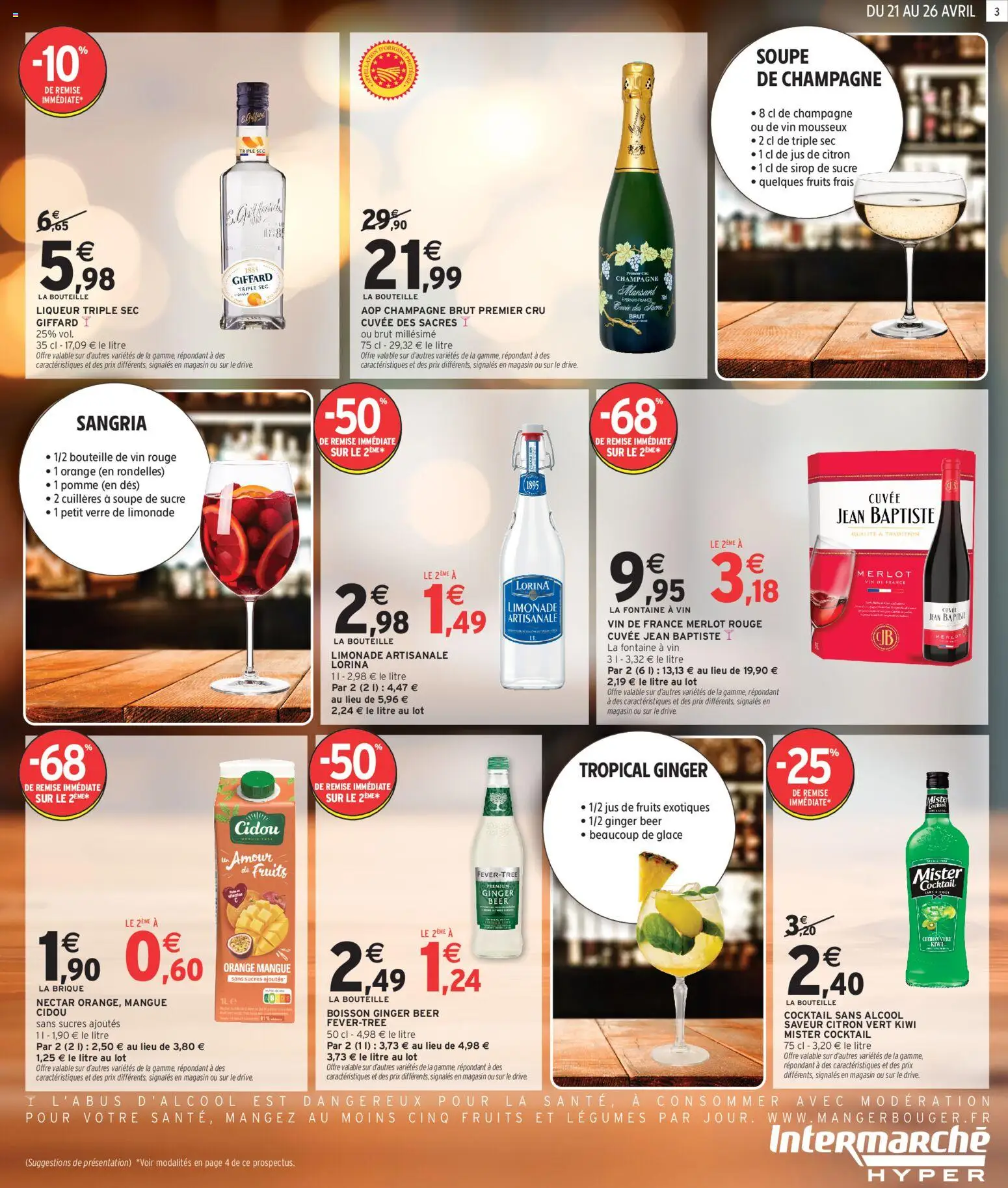 {H1} | Page: 3 | Produits: Mangue, Liqueur, Jus, Kiwi