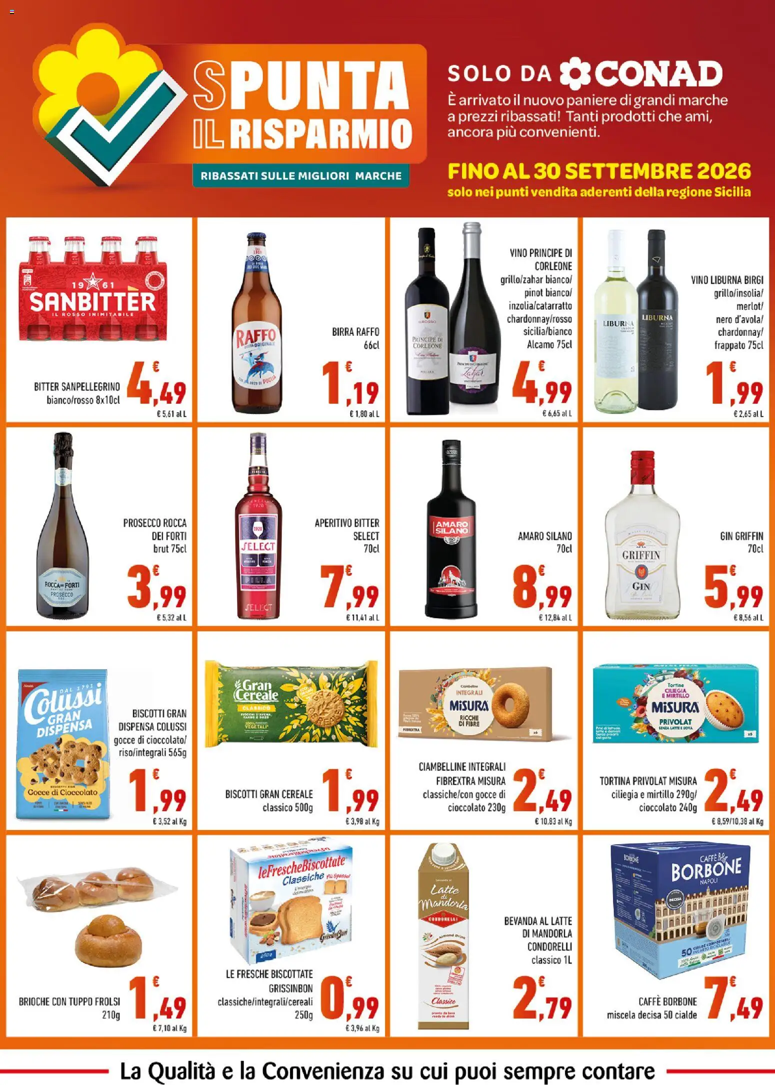 Volantino Conad del 01/08/2026 | Pagina: 5 | Prodotti: Caffè, Cioccolato, Gin, Prosecco