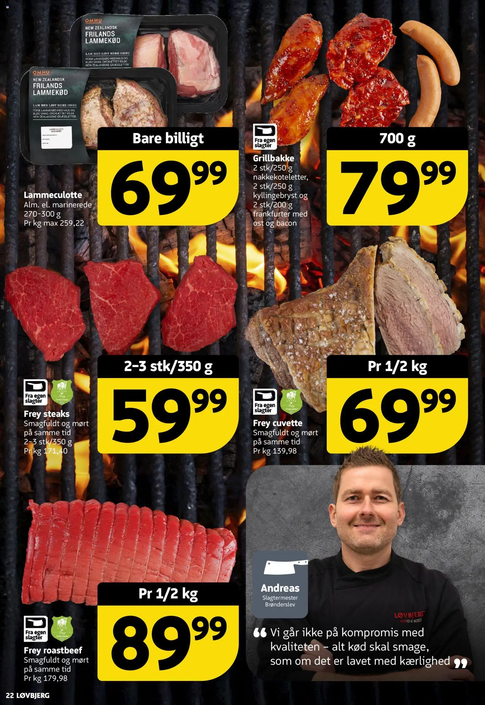 Løvbjerg tilbudsavis – gyldig fra 12.06.2026 | Side: 22 | Produkter: Ost, Lammekød, Bacon, Roastbeef