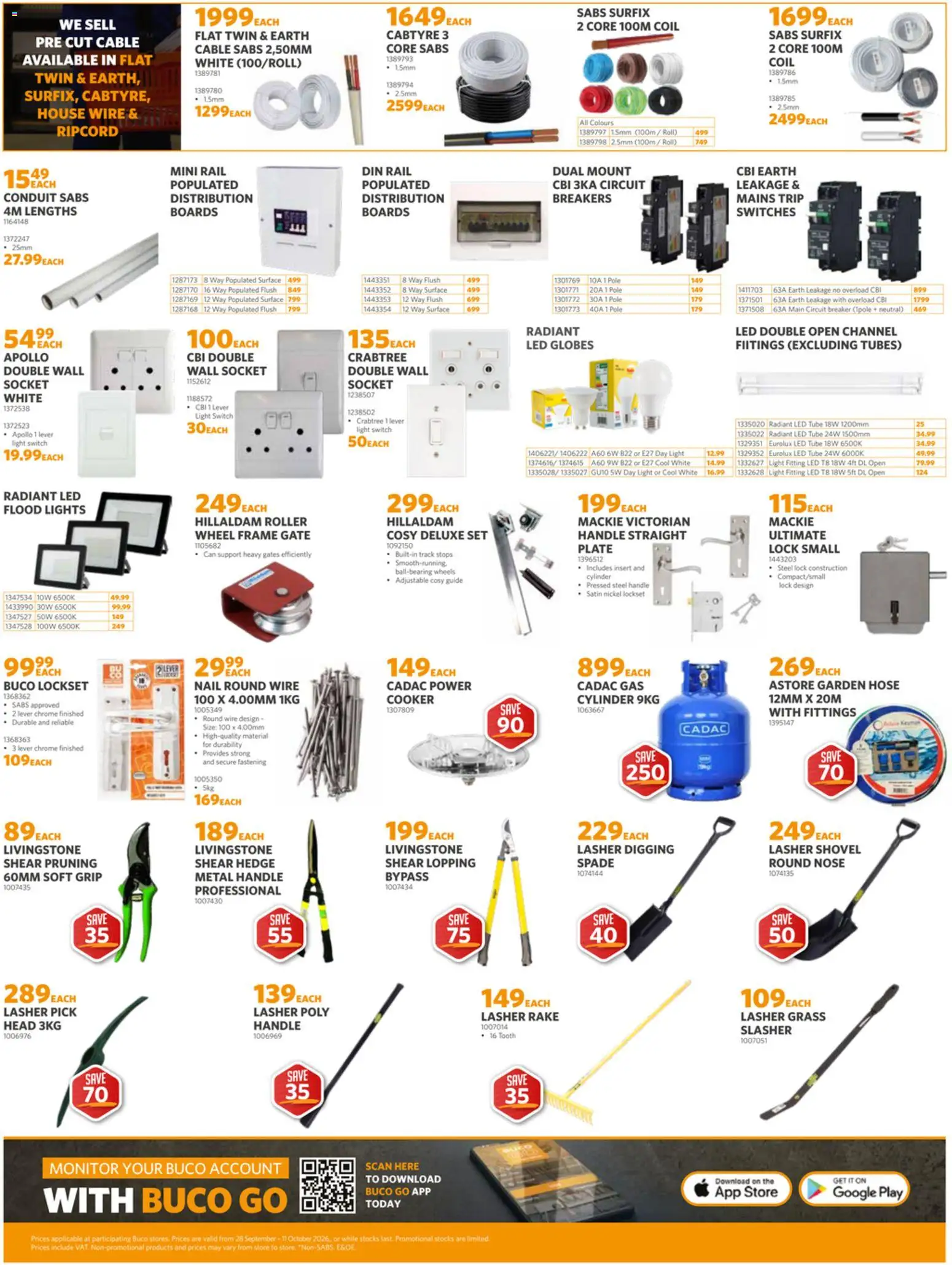 New BUCO catalogue – valid from 28/09/2026 | Page: 3 | Products: Cable, Socket, Gate, Garden hose