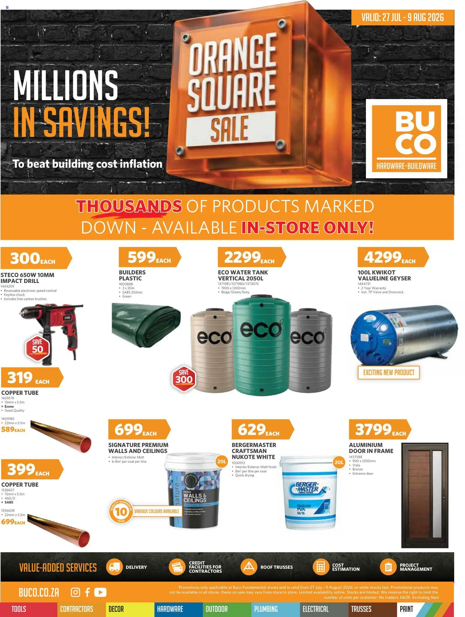 New BUCO catalogue – valid from 27/07/2026 | Page: 1 | Products: Coat, Frame, Paint, Water