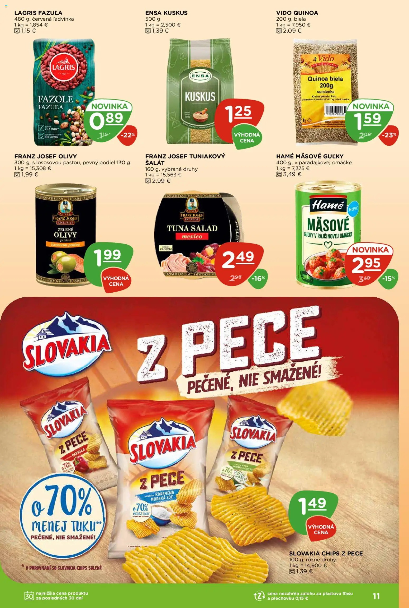 Nové Terno akcie – leták je platný od 18.06.2026 | Strana: 11 | Produkty: Paprika, Fazuľa, Šalát, Soľ