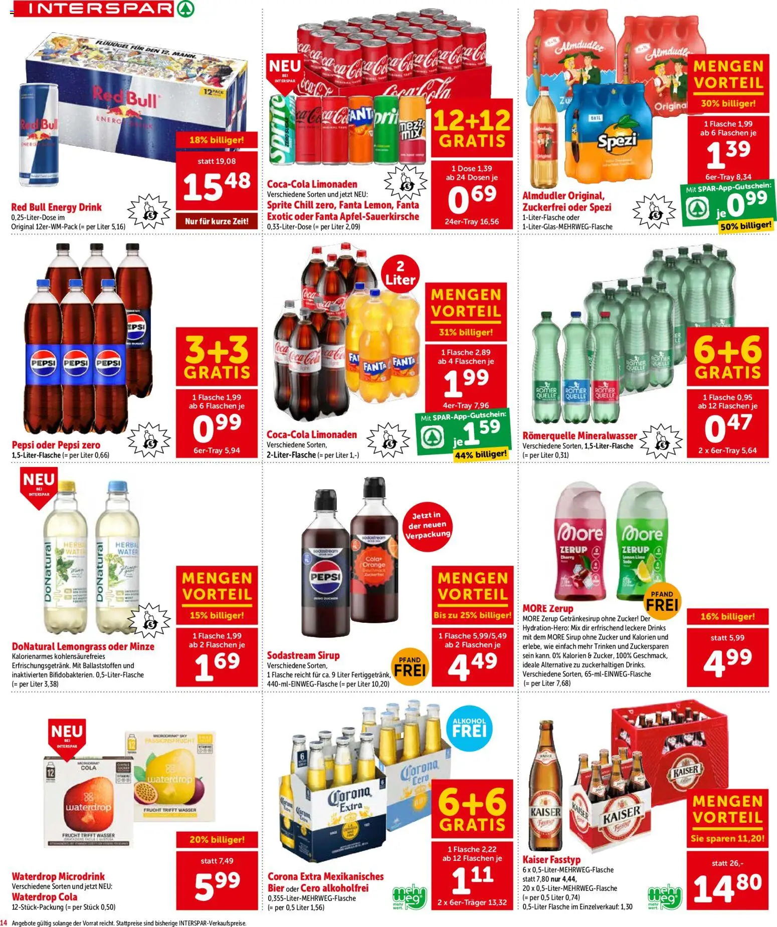 Interspar - Salzburg gültig ab 03.06.2026 | Seite: 14 | Produkte: Wasser, Zucker, Bier