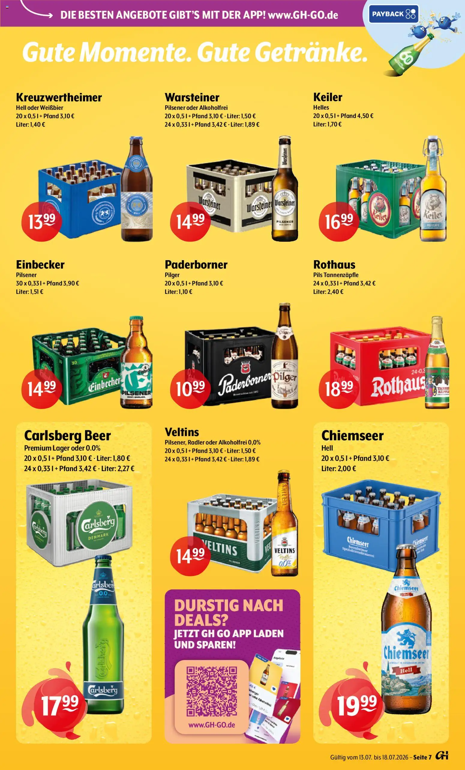 Getränke Hoffmann - Nordrhein - Westfalen – gültig ab 13.07.2026 | Seite: 7 | Produkte: Carlsberg, Radler, Warsteiner, Veltins