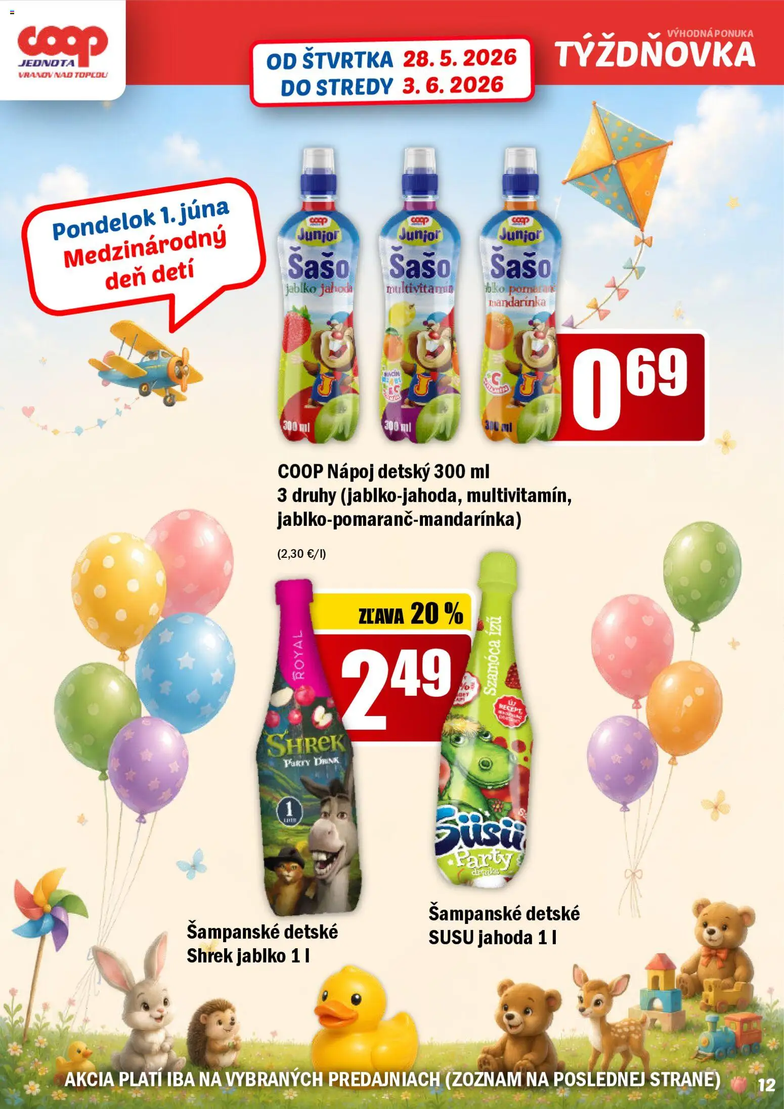 Nové COOP Jednota akcie – leták je platný od 28.05.2026 | Strana: 12 | Produkty: Šampanské