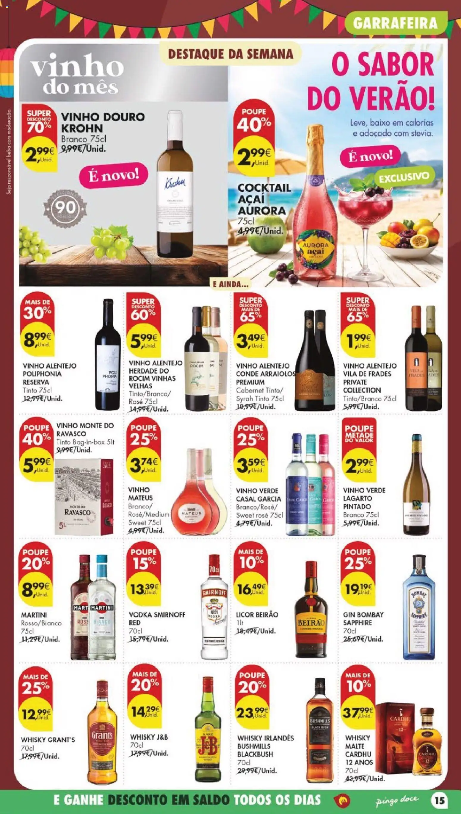 Pingo Doce folheto │ válido de 23/06/2026 | Página: 21 | Produtos: Whisky, Açai, Licor, Gin