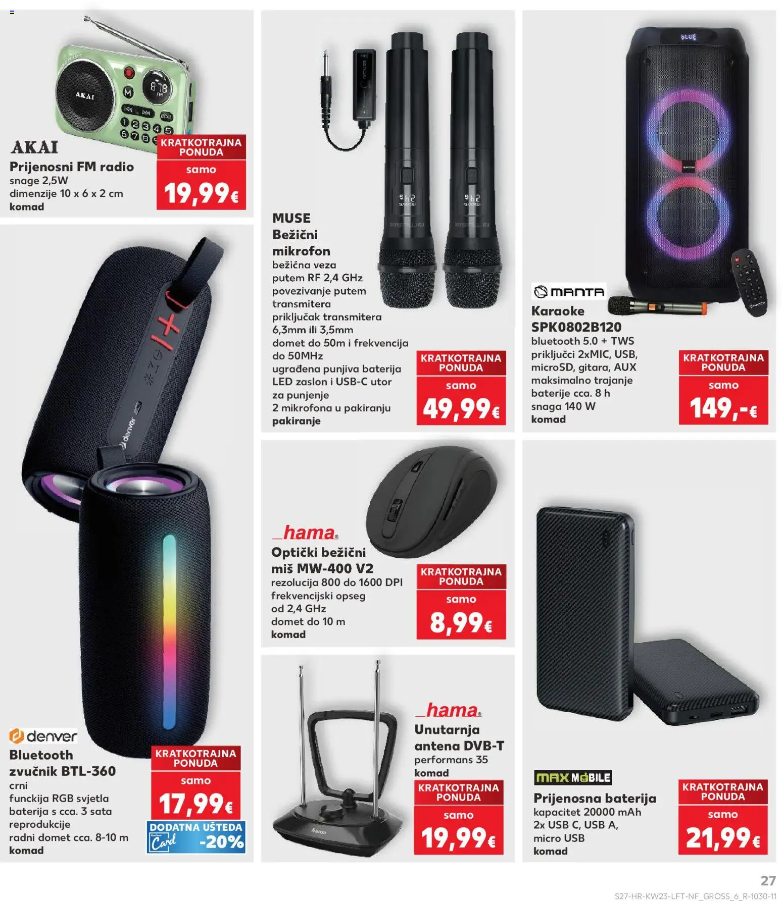 Kaufland katalog | vrijedi od 03.06.2026 | Stranica: 27 | Proizvodi: Baterija, Baterije, Radio, Zvučnik