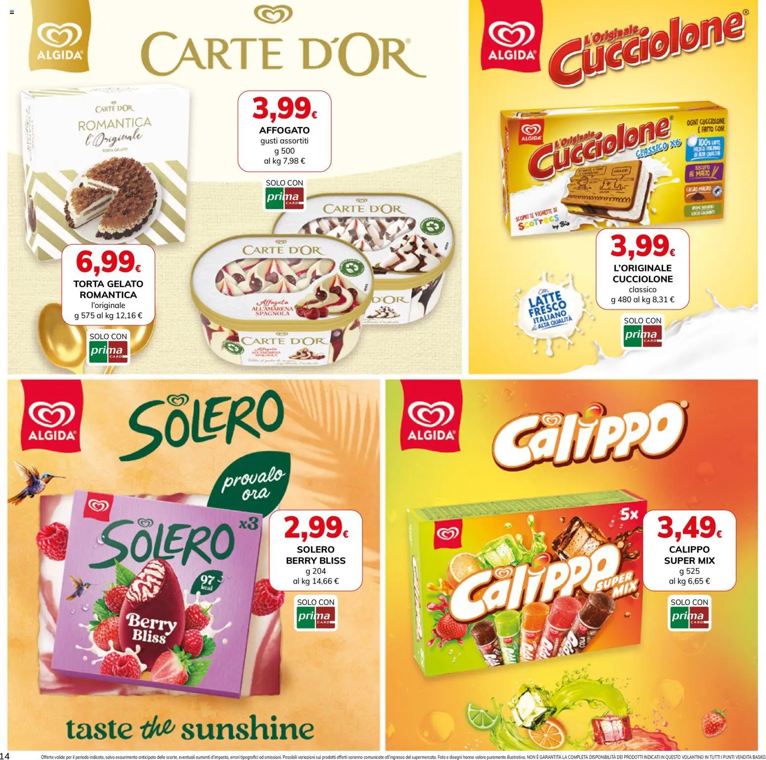 Volantino Basko del 19.05.2026 | Pagina: 14 | Prodotti: Gelato, Latte, The, Cacao