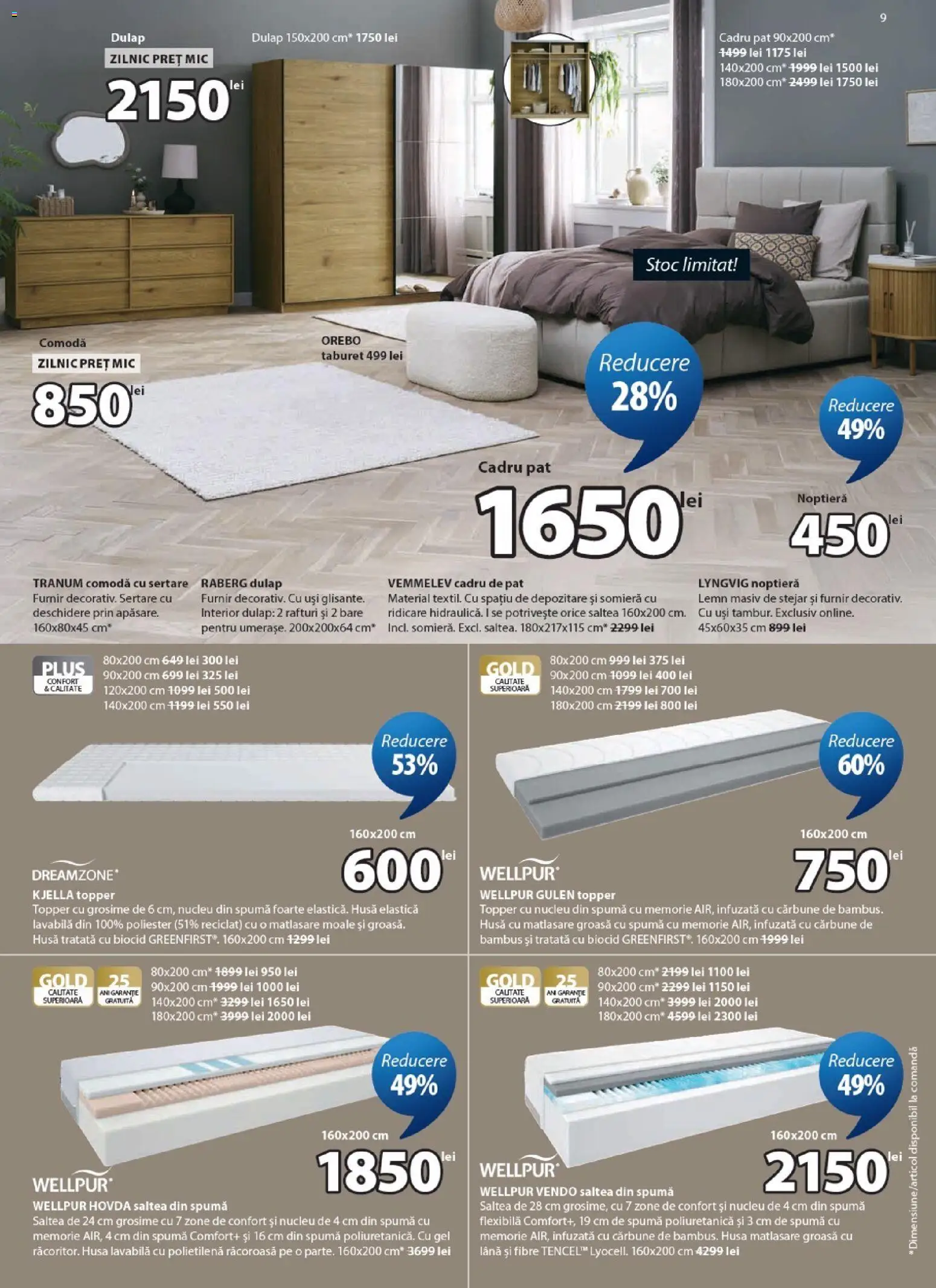 Noul catalog JYSK – valabil de la 27.05.2026 | Pagină: 9 | Produse: Memorie, Saltea, Noptieră, Türk kahvesi öğütme değirmeni