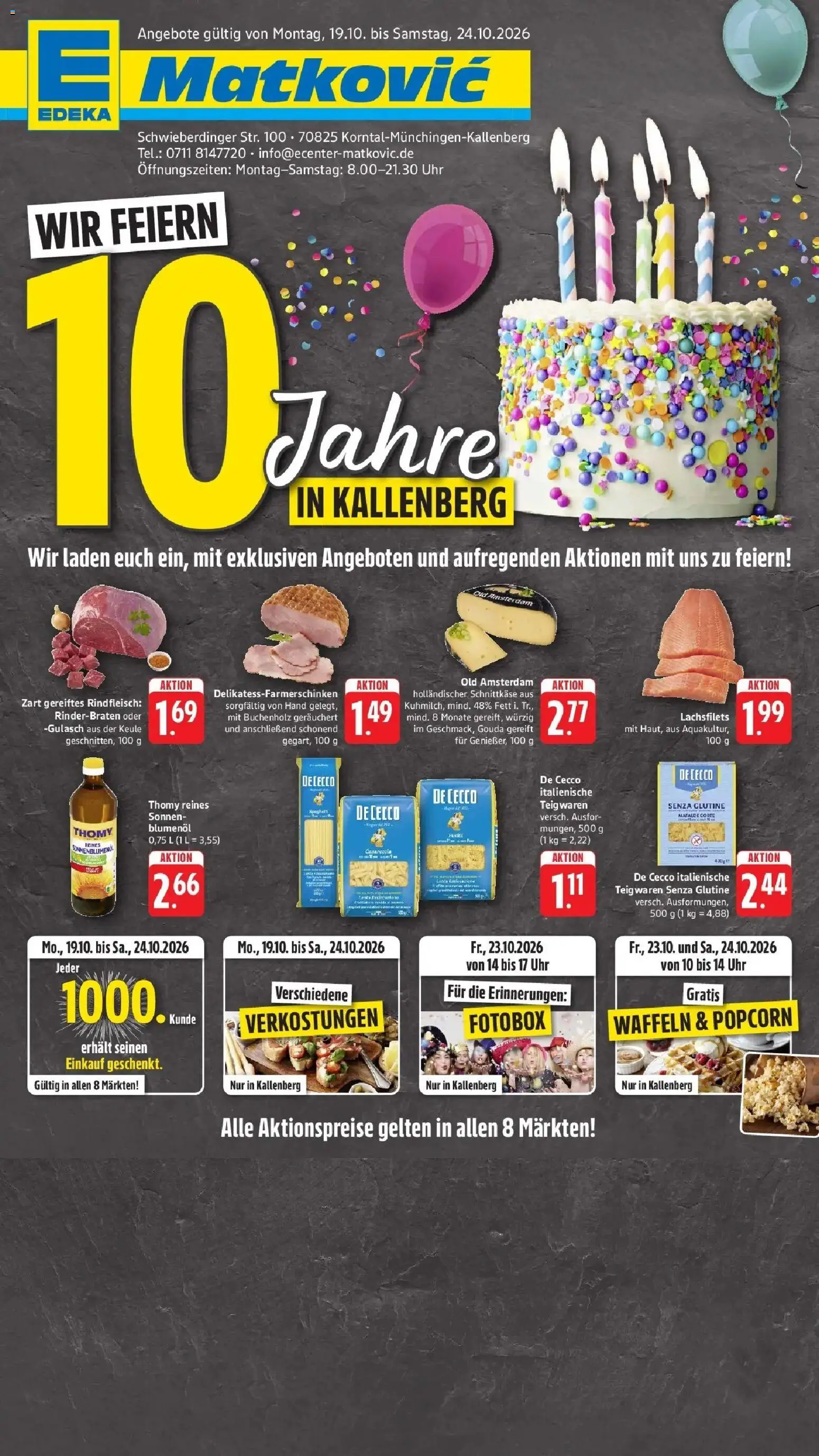 Edeka Prospekt Ditzingen (ab 19.10.2026) » Angebote Online | Seite: 1 | Produkte: Gouda, Waffeln, Rindfleisch, Uhr