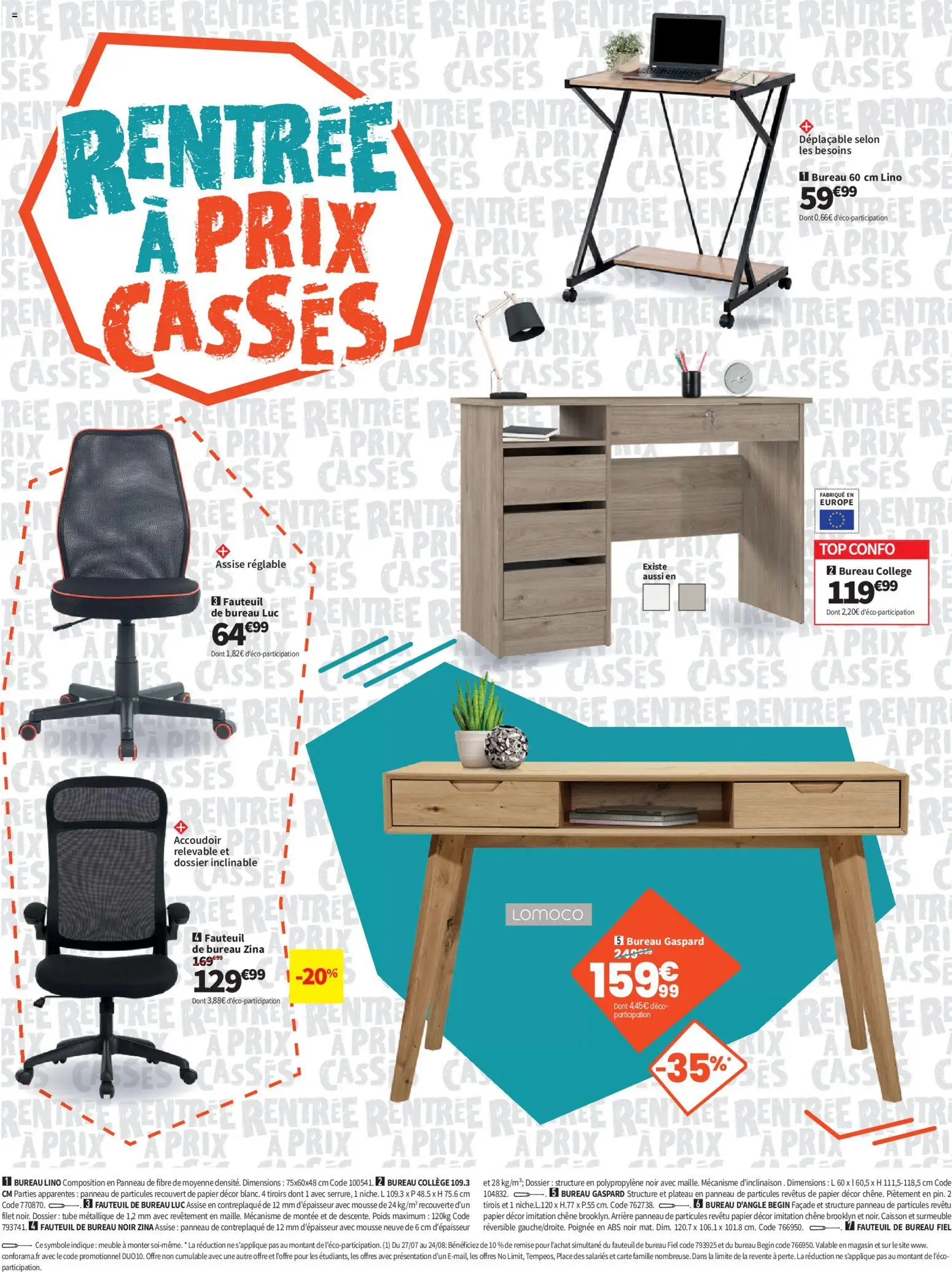 {H1} | Page: 2 | Produits: Bureau, Poids, Fauteuil, Tiroirs