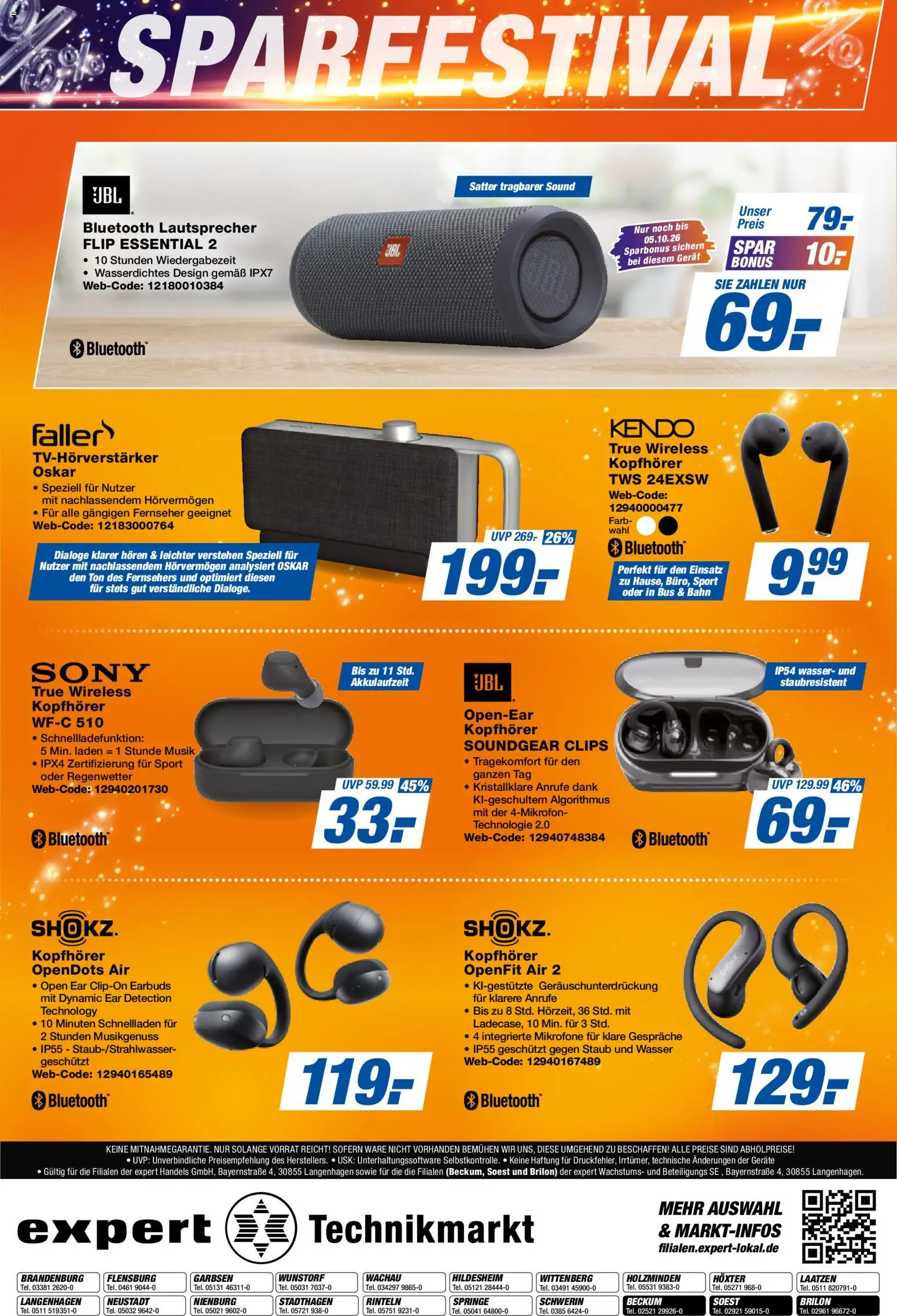 Expert Prospekt – gültig ab 02.10.2026 | Seite: 12 | Produkte: Sony, Lautsprecher, Wasser, Kopfhörer