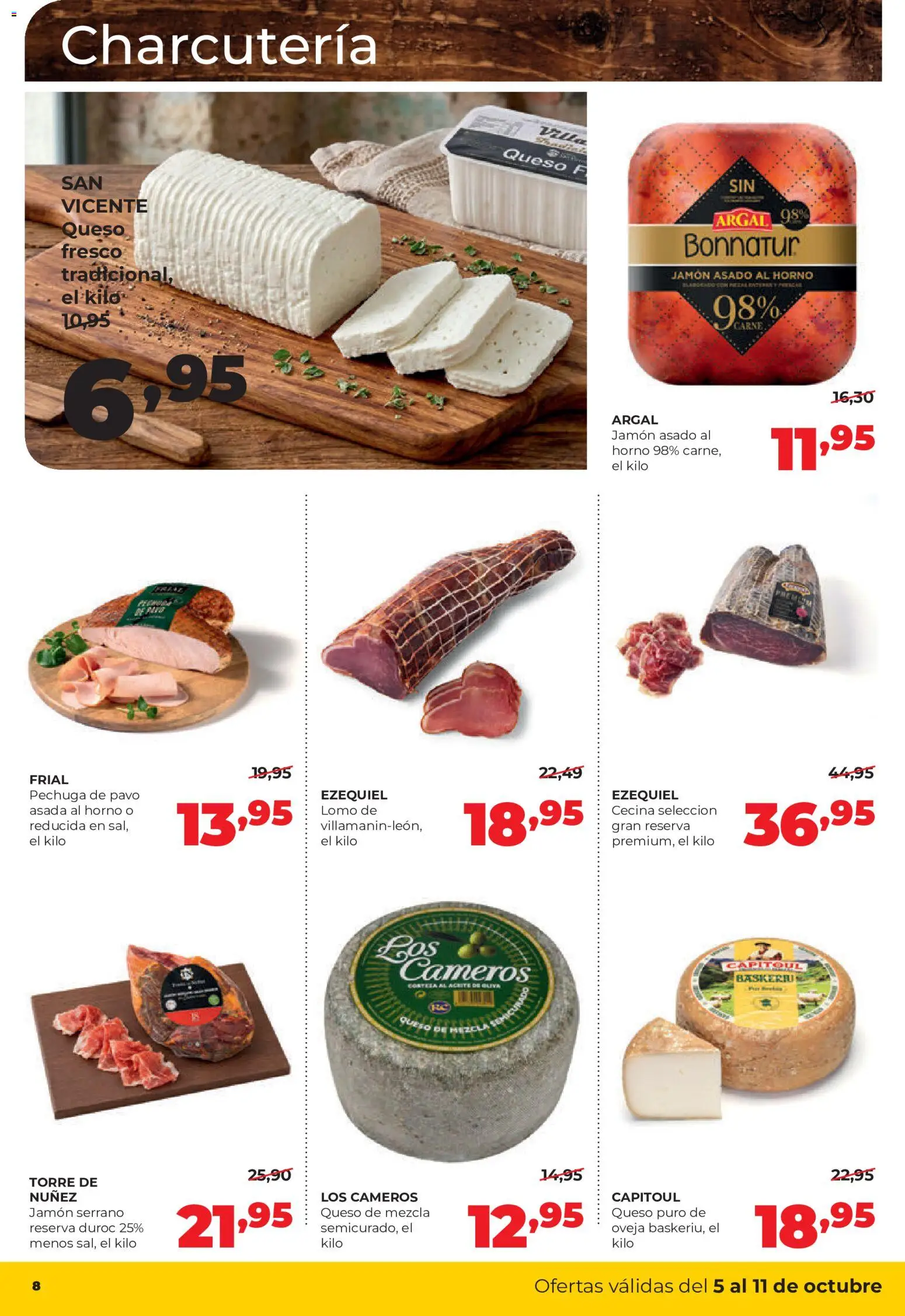 Alimerka folleto Castilla y León │ válido desde el 05/10/2026 | Página: 8 | Productos: Queso, Lomo, Jamón, Carne
