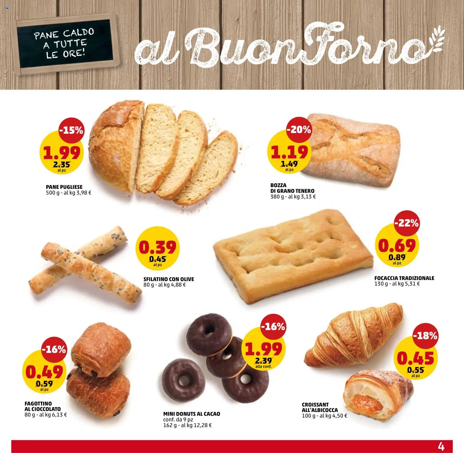 Volantino PENNY del 11.06.2026 | Pagina: 4 | Prodotti: Cioccolato, Focaccia, Olive, Croissant