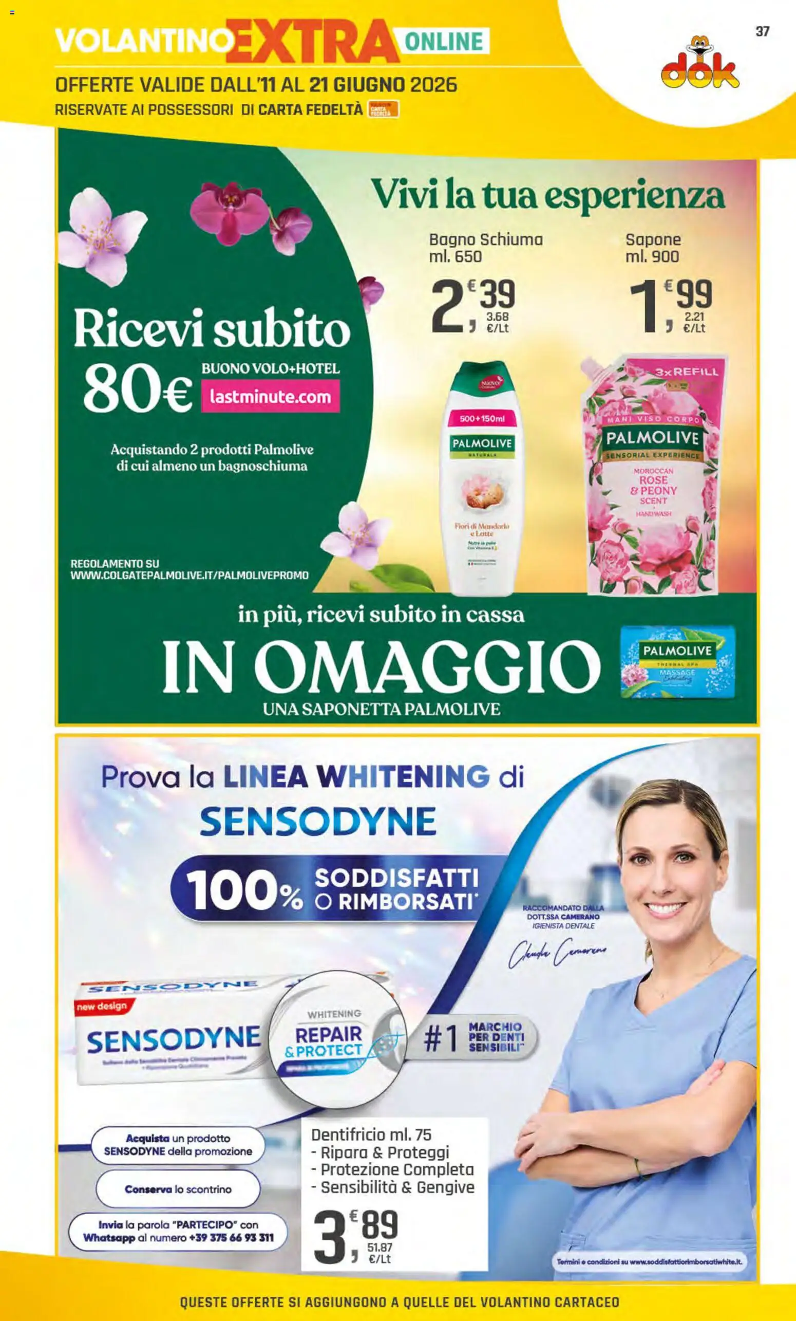 Volantino DOK del 11.06.2026 | Pagina: 38 | Prodotti: Bagnoschiuma, Saponetta, Latte, Bagno