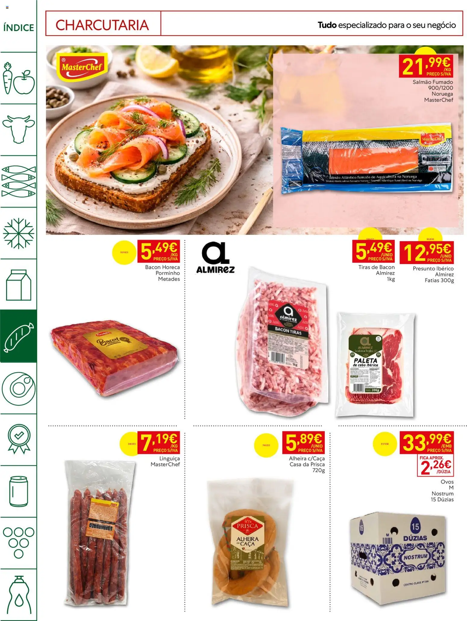 Recheio Horeca │ válido de 14/07/2026 | Página: 14 | Produtos: Bacon, Ovos, Presunto, Alheira