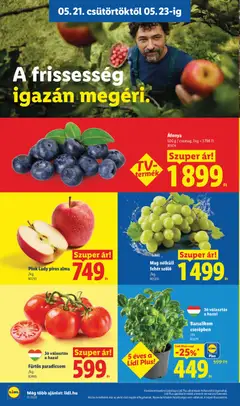 Mag nélküli fehér szőlő, /kg - amely érvényes a következő dátumtól: 21.05.2026 | Oldal: 6