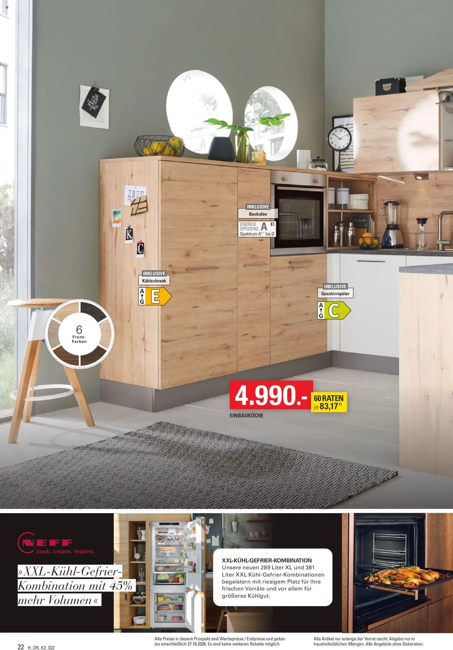 Höffner Prospekt KüchenSpezial – gültig ab 25.09.2026 | Seite: 22 | Produkte: Geschirrspüler, Einbauküche, Kühlschrank, Backofen