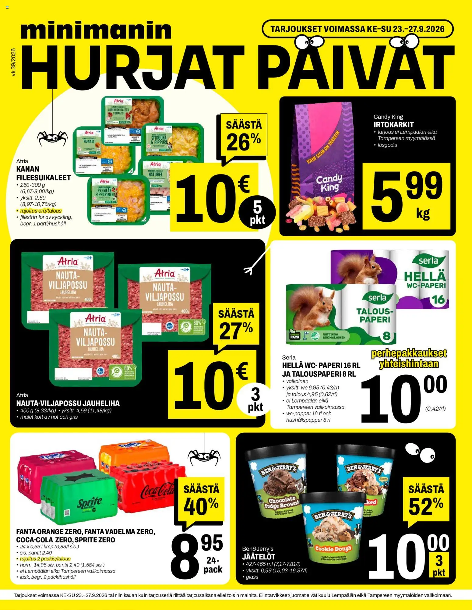 Minimani tarjoukset – voimassa 23/09/2026 alkaen | Sivu: 2 | Tuotteet: Hella, Jauheliha, Sprite, Hunaja