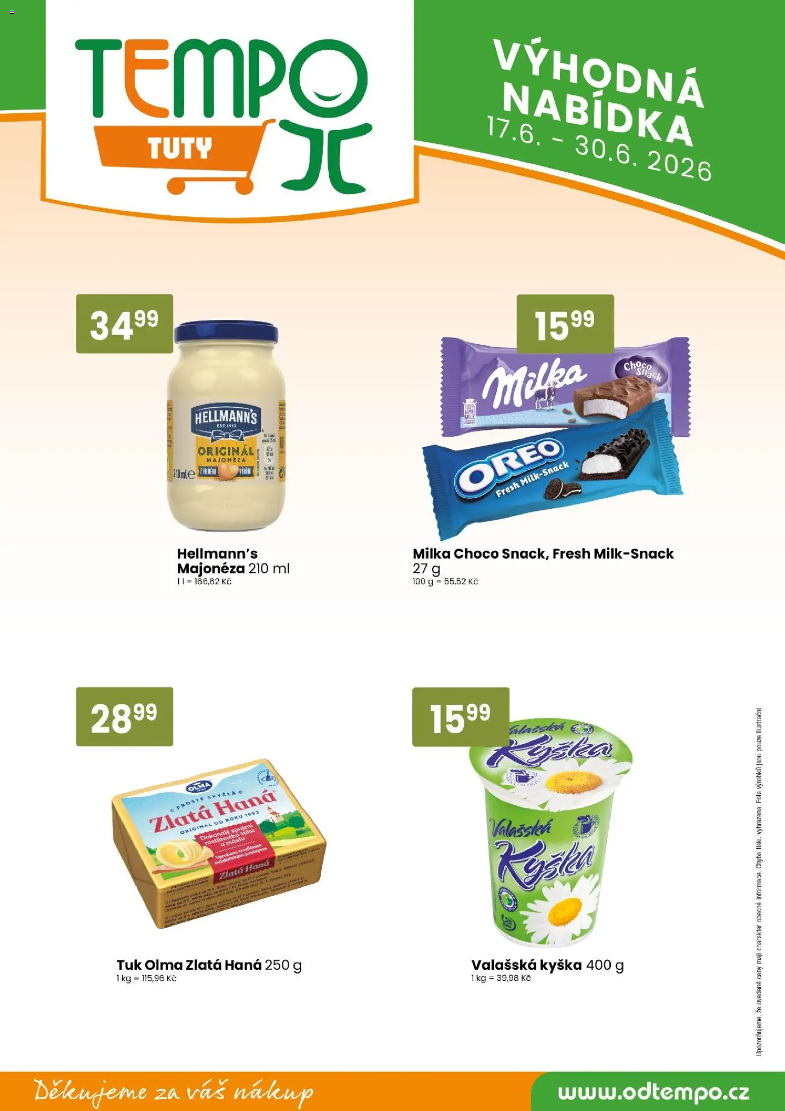 Tempo leták - Tuty od 17.06.2026 | Strana: 10 | Produkty: Milka, Hellmann's, Zlatá Hana, Oreo