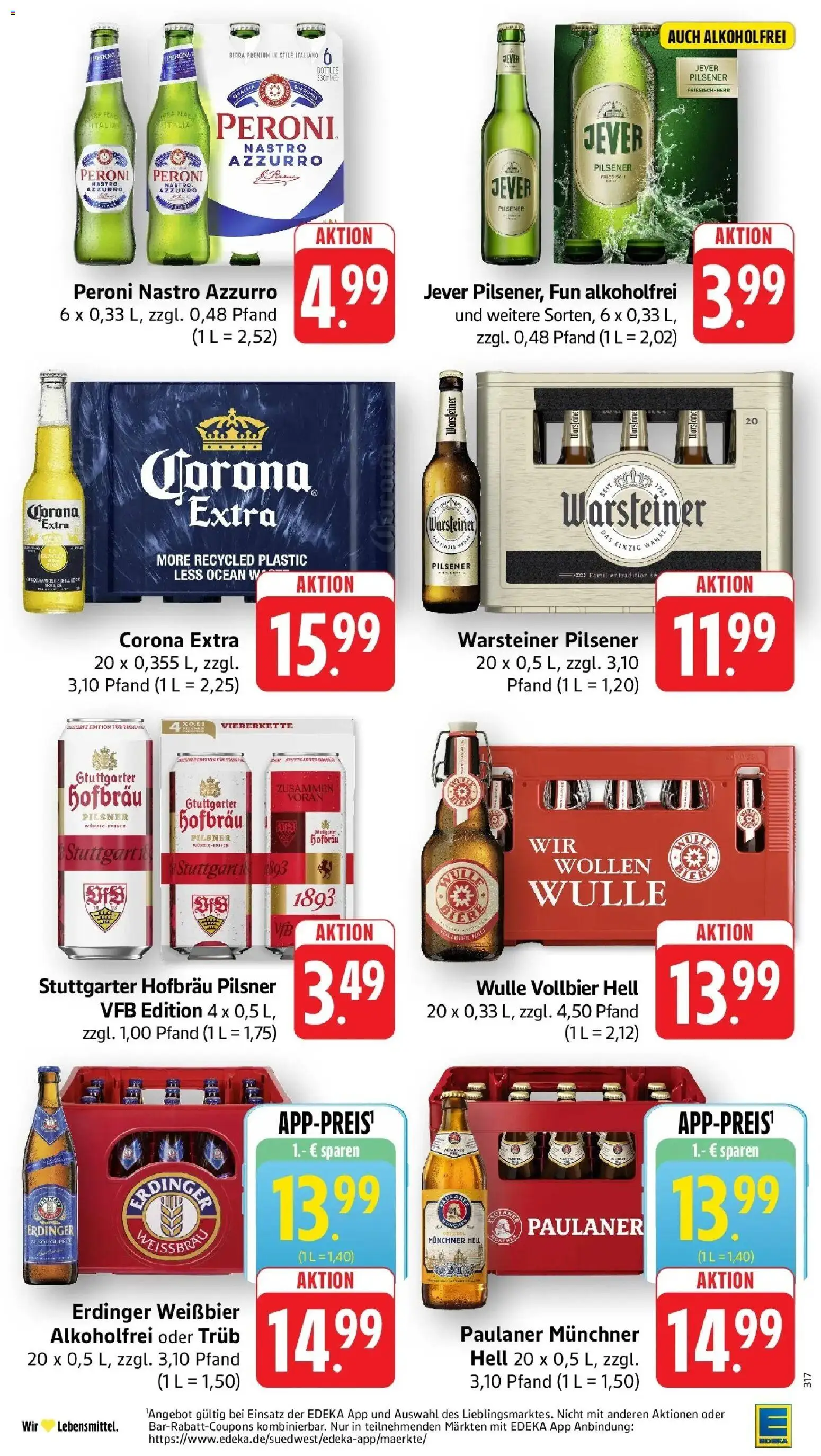 Edeka Prospekt Köngen (ab 17.08.2026) » Angebote Online | Seite: 31 | Produkte: Weißbier, Warsteiner, Jever, Paulaner