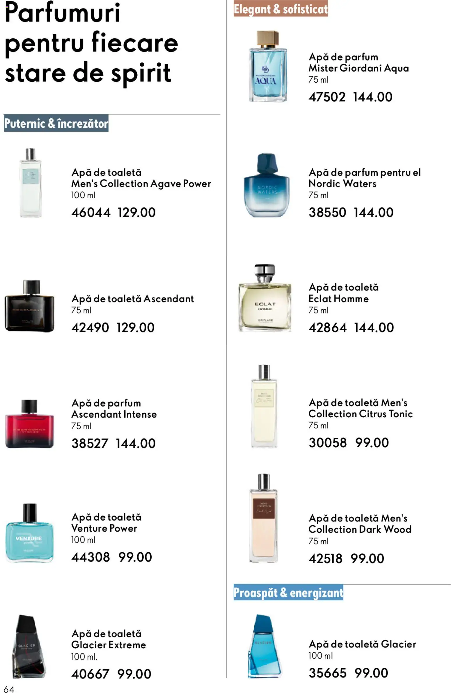 Noul catalog Oriflame – valabil de la 06.05.2026 | Pagină: 64 | Produse: Apă de parfum, Toaletă, Parfum, Apă