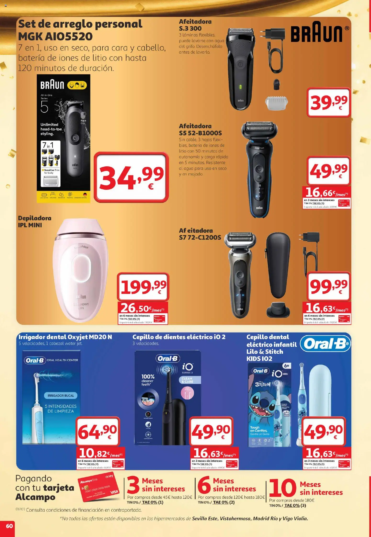 Alcampo folleto Telde │ válido desde el 22/10/2026 | Página: 60 | Productos: Cepillo, Irrigador bucal, Body, Cepillo de dientes eléctrico