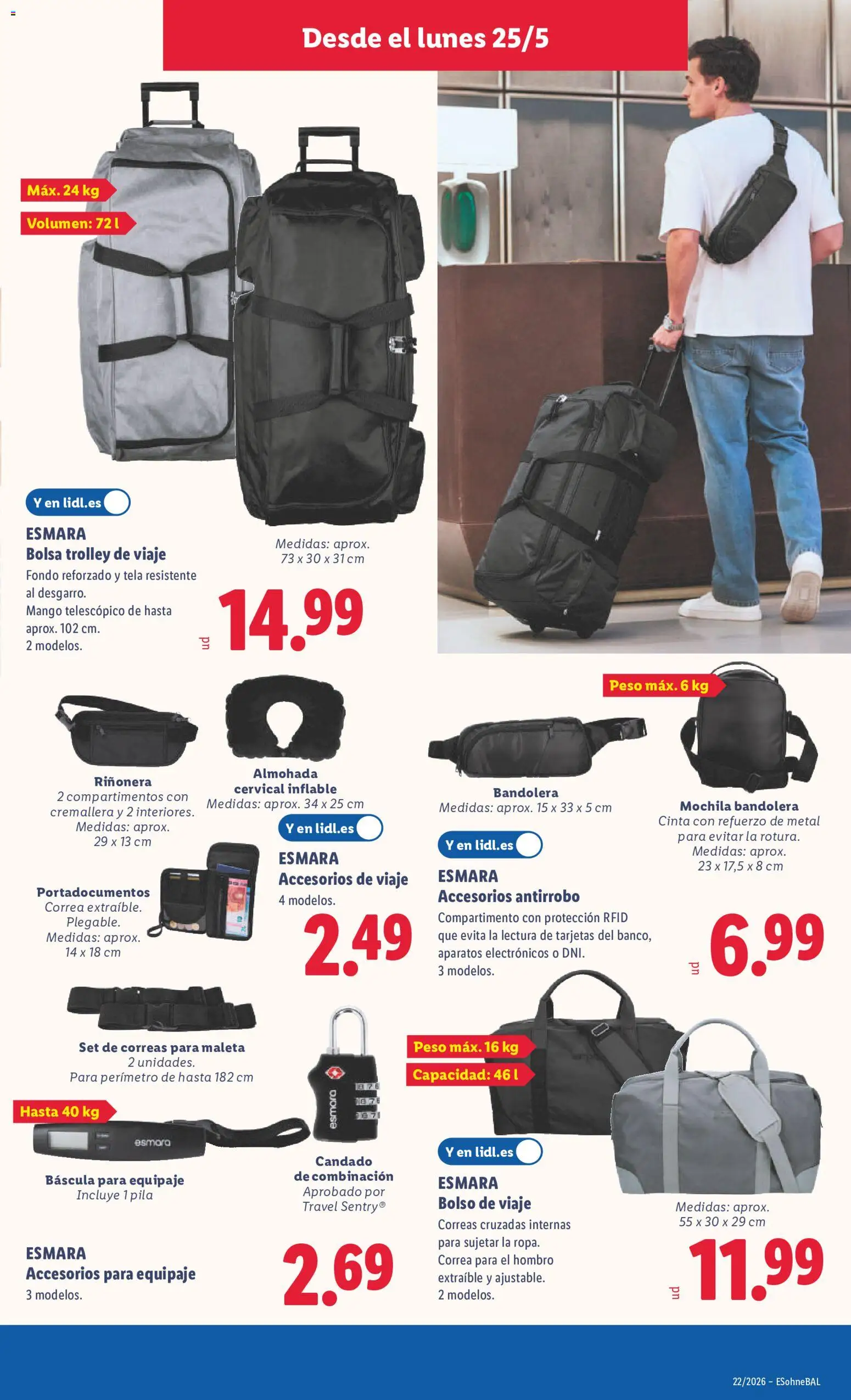 Lidl folleto de bazar │ válido desde el 25.05.2026 | Página: 17 | Productos: Bolso, Maleta, Peso, Ρούτερ