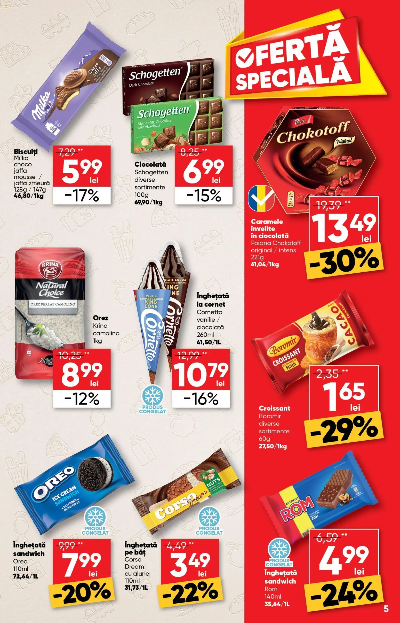Noul catalog Profi – valabil de la 10.06.2026 | Pagină: 5 | Produse: Zmeură, Cacao, Biscuiți, Înghețată
