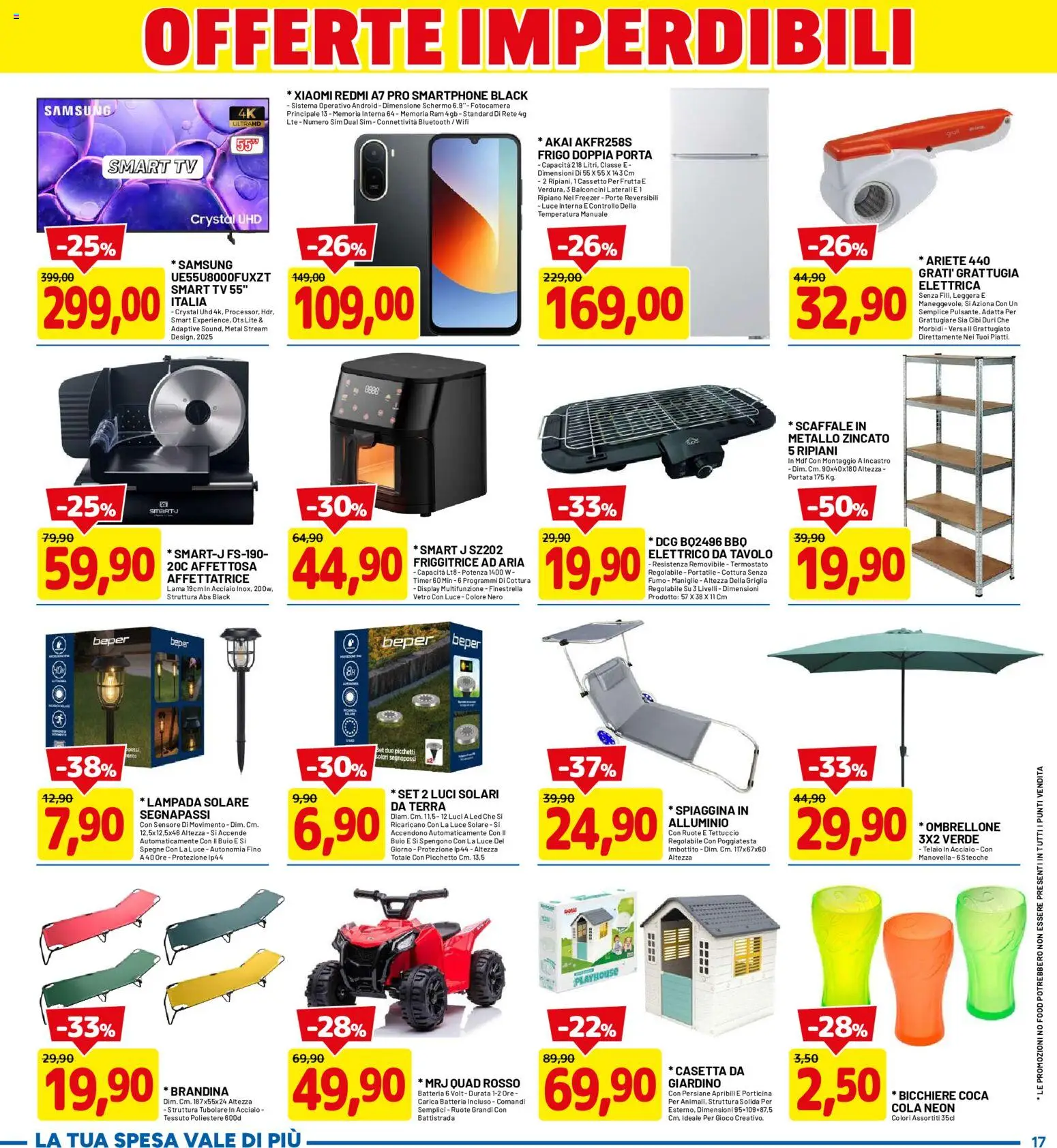 Volantino D Più del 14.05.2026 | Pagina: 17 | Prodotti: Schermo, Lampada solare, Freezer, Batteria