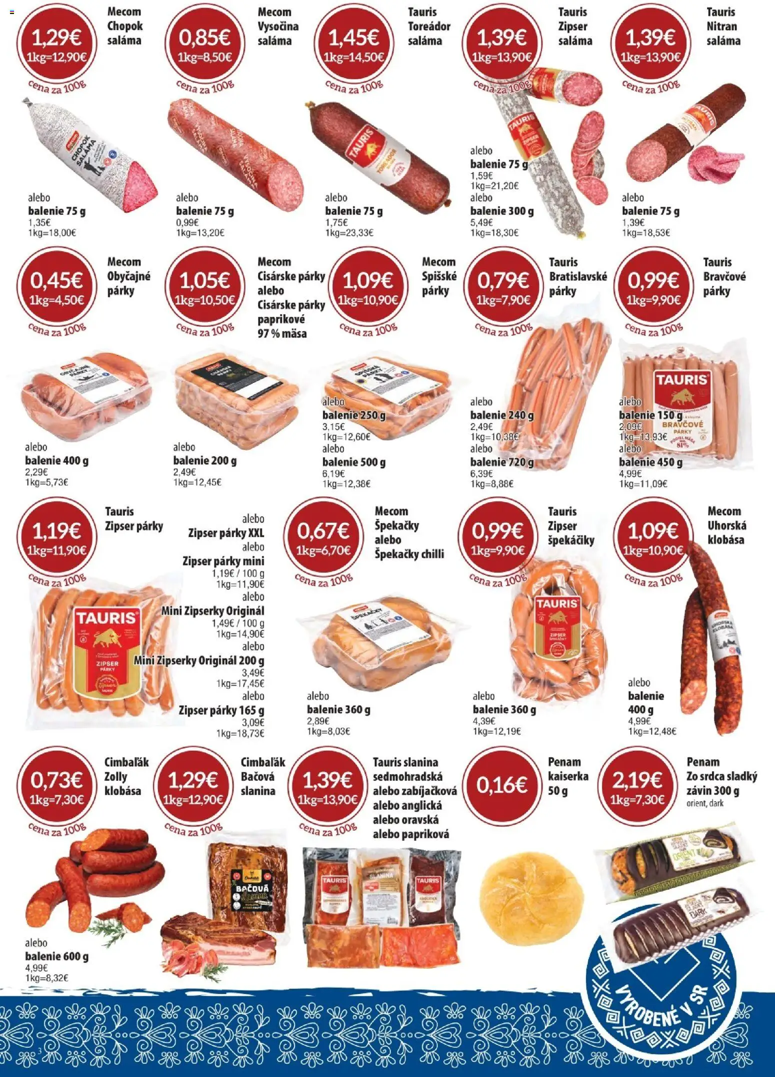 Nové CBA Komfos akcie – leták je platný od 03.09.2026 | Strana: 4 | Produkty: Chilli, Kaiserka, Párky, Špekáčiky