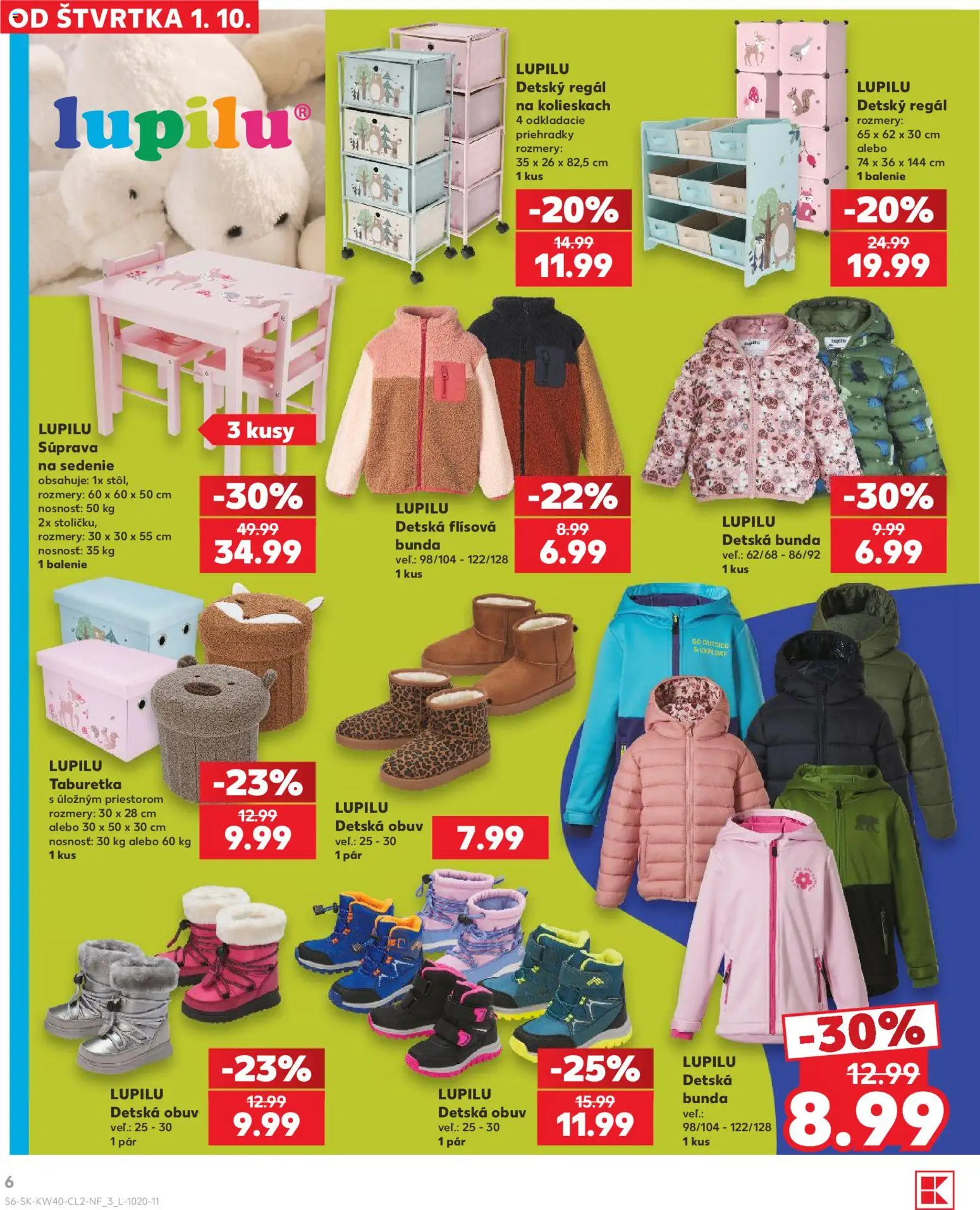 Kaufland SK akciós ujság - amely érvényes a következő dátumtól: 2026.10.01. | Oldal: 6 | Termékek: Lupilu
