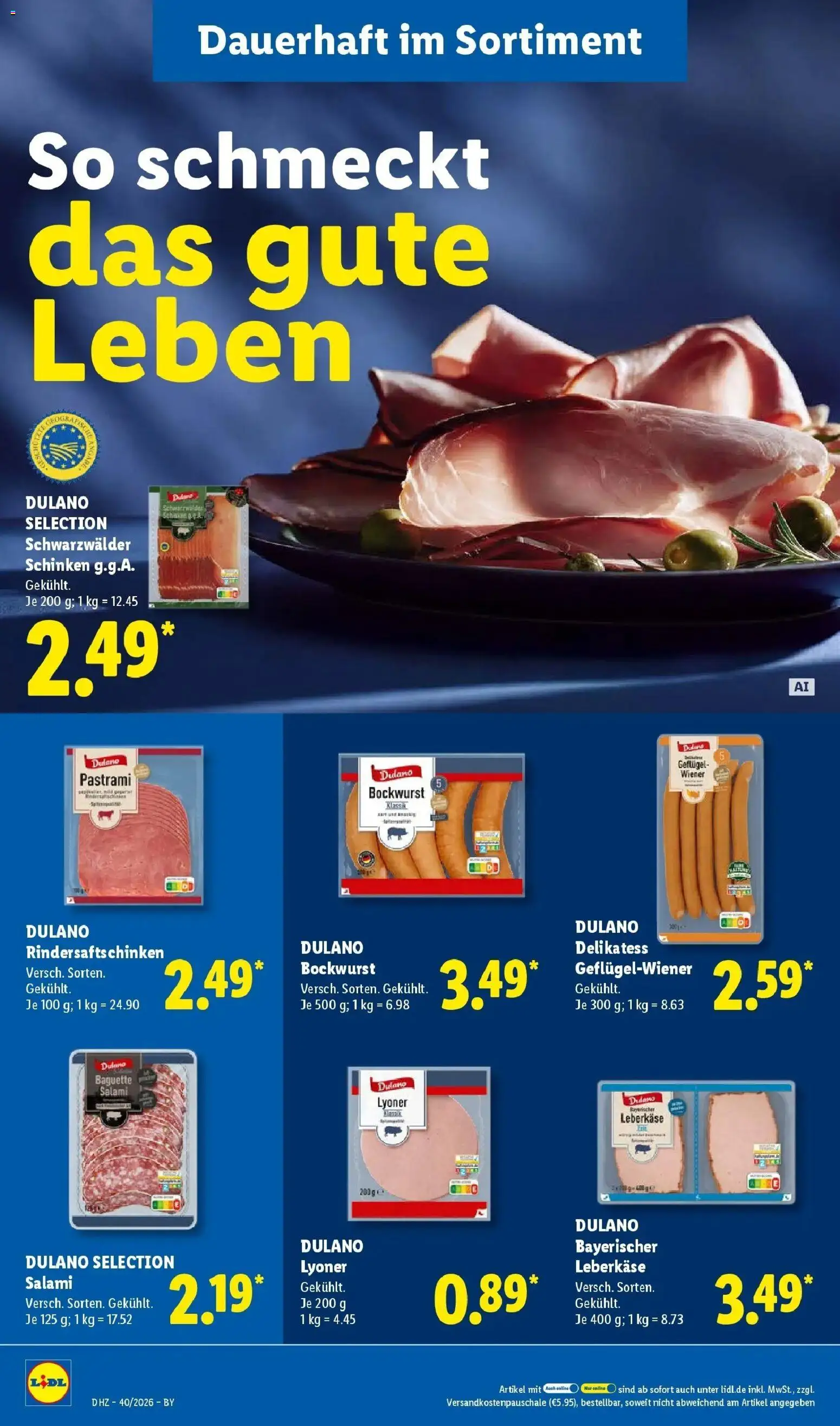 Lidl Prospekt München-laim (ab 28.09.2026) zum Blättern » Angebote | Seite: 18 | Produkte: Bockwurst, Baguette, Salami, Leberkase