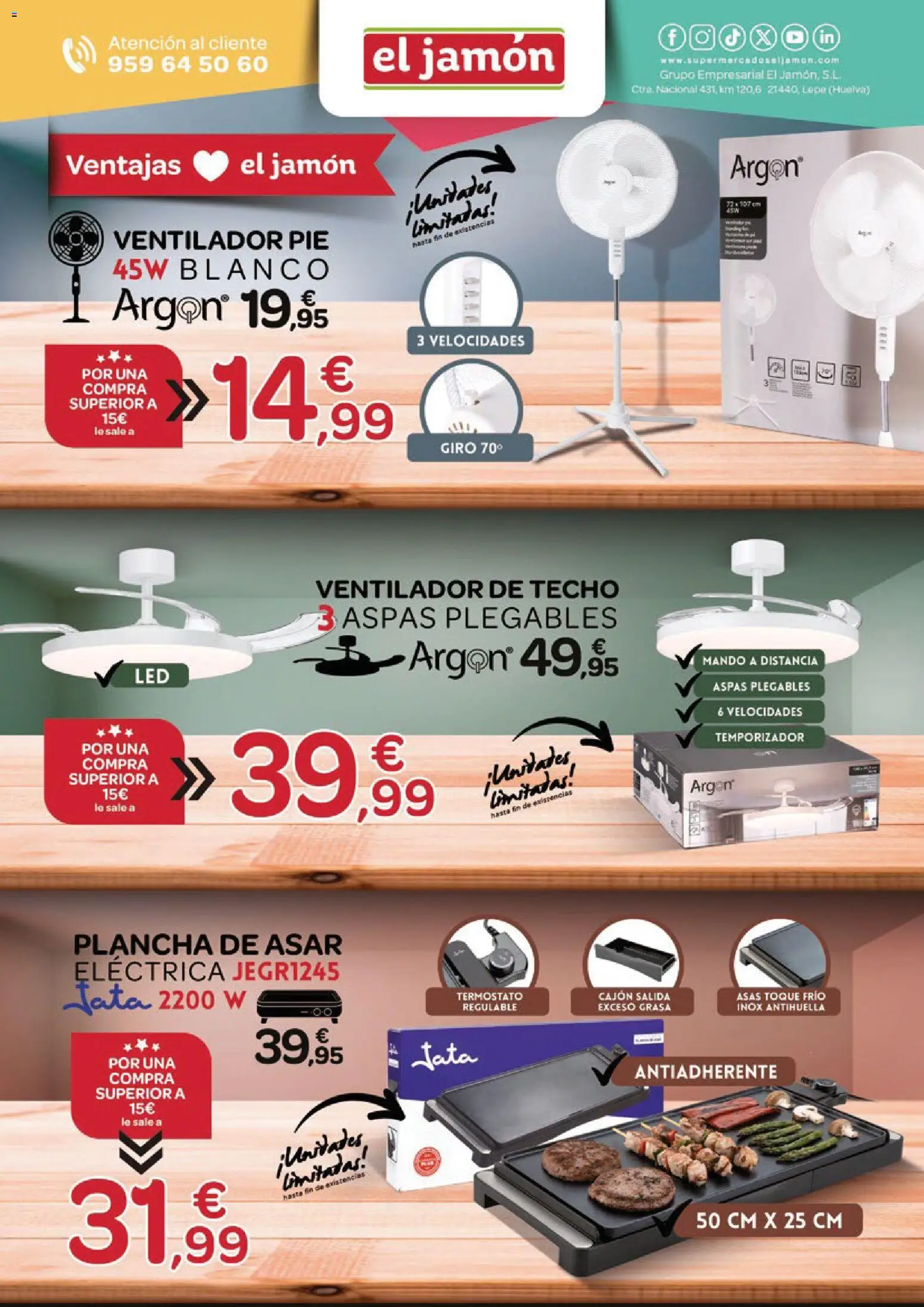 Supermercados El Jamón folleto │ válido desde el 23.04.2026 | Página: 32 | Productos: Jamón, Plancha, Plancha de asar, Ventilador