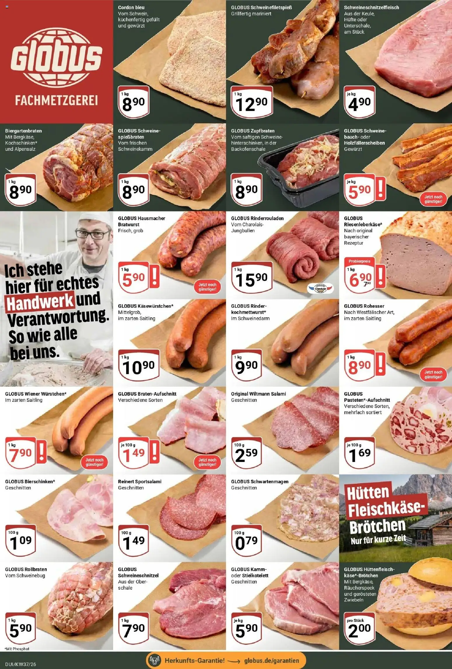 Globus Prospekt Duisburg (ab 07.09.2026) » Angebote online | Seite: 11 | Produkte: Rinderrouladen, Bratwurst, Zwiebeln, Salami