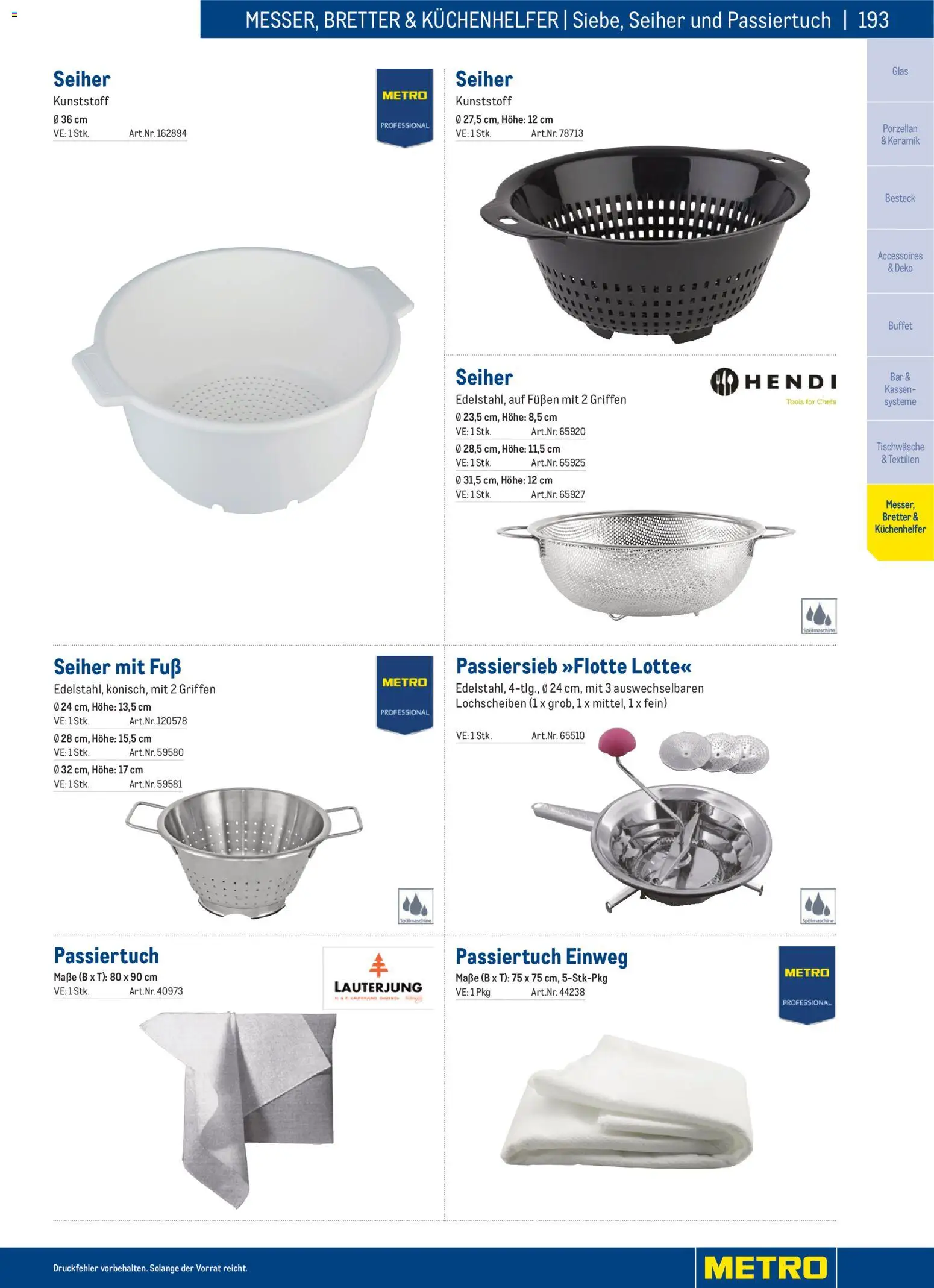 Metro angebote Gastro Non-Food Katalog gültig ab 01.01.2026 | Seite: 193