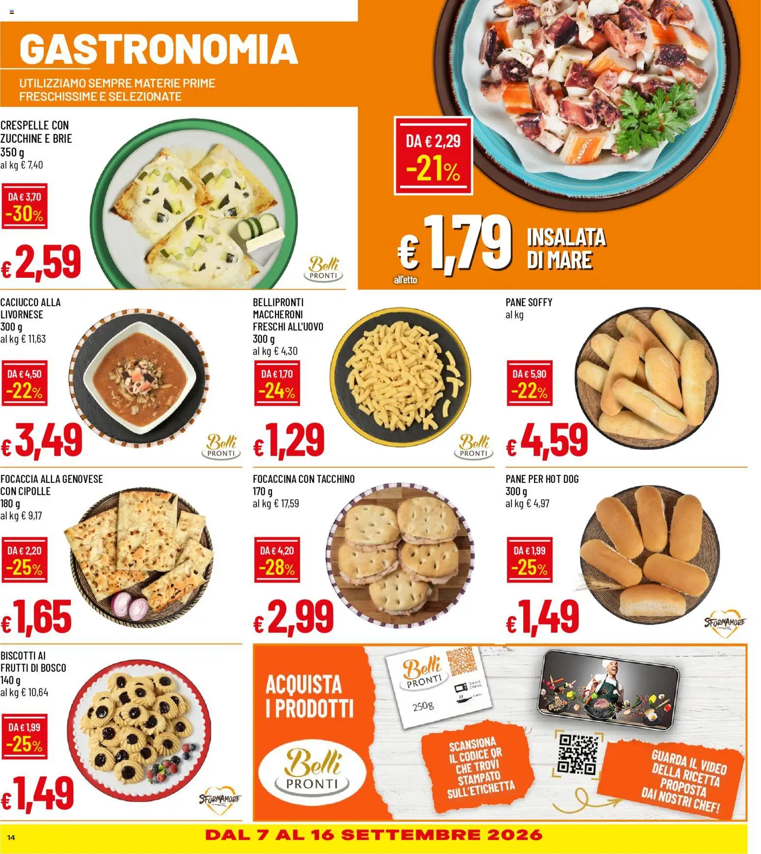 Volantino Galassia del 03/09/2026 | Pagina: 14 | Prodotti: Biscotti, Insalata, Cipolle, Zucchine