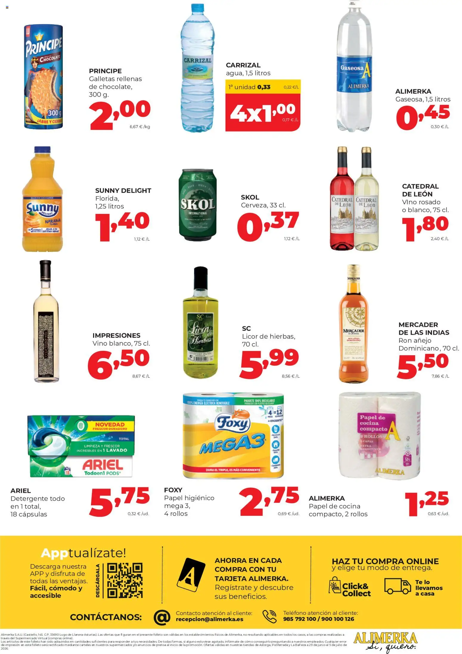 Alimerka Astorga, Ponferrada, La Bañeza │ válido desde el 29/06/2026 | Página: 4 | Productos: Vino rosado, Papel higienico, Té, Gaseosa