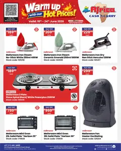 Africa Cash & Carry specials catalogue – valid from 18/06/2026 | Page: 34 | Products: Oven, Stove, Fan, Heater