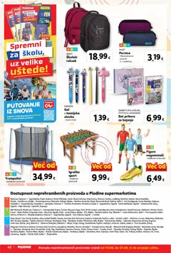 Plodine Katalog - Pregled kataloga iz trgovine Plodine, vrijedi od 19.08.2026 | Stranica: 42 | Proizvodi: Pernica, Ruksak, Igračke, Kemijska olovka