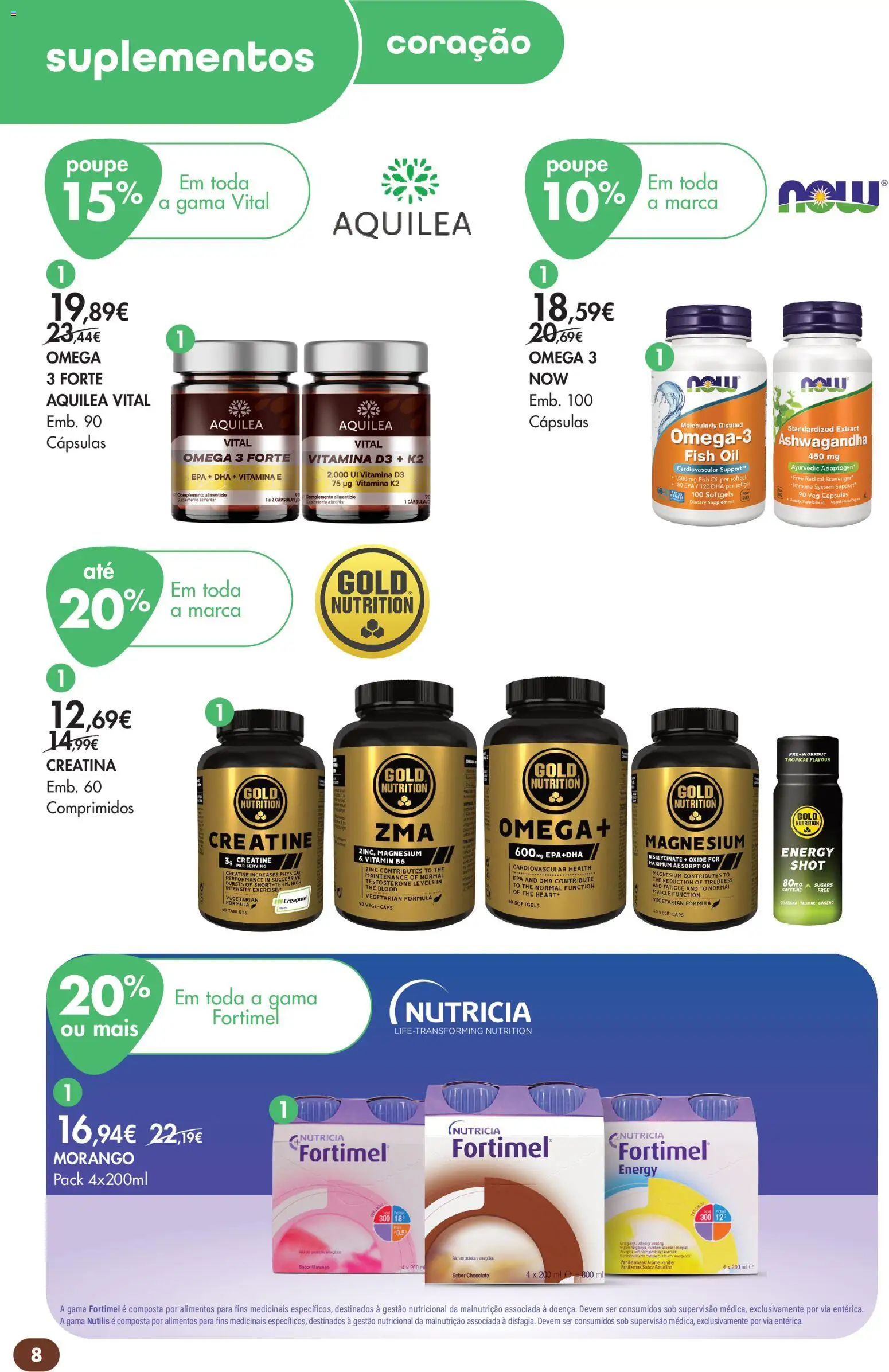 Pingo Doce folheto Bem Estar Outono Lojas │ válido de 20/10/2026 | Página: 8 | Produtos: Ómega, Cápsulas, Creatina, Chocolate