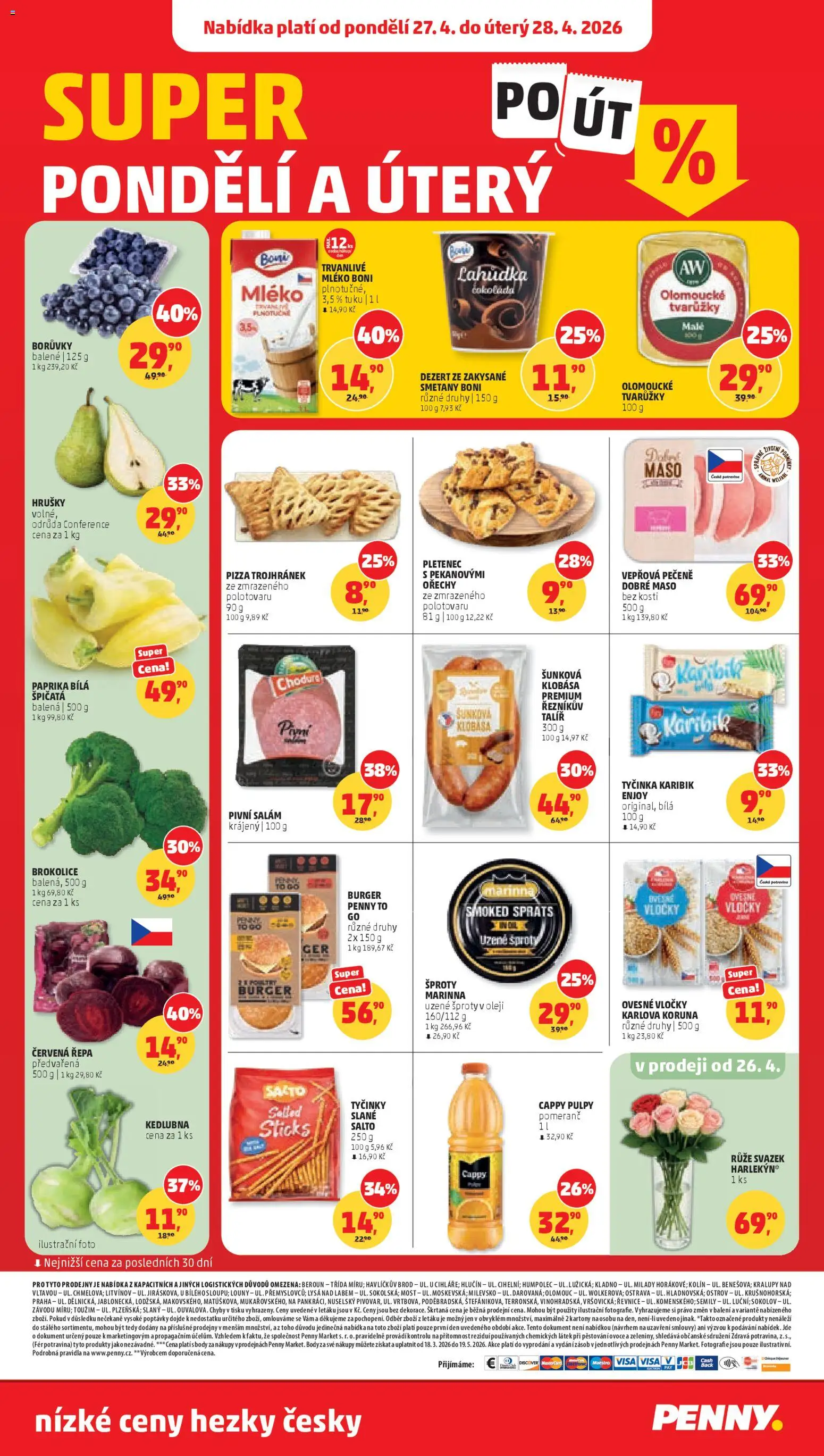 Penny Market leták od 22.04.2026 | Strana: 28 | Produkty: Hrušky, Borůvky, Paprika bílá, Body