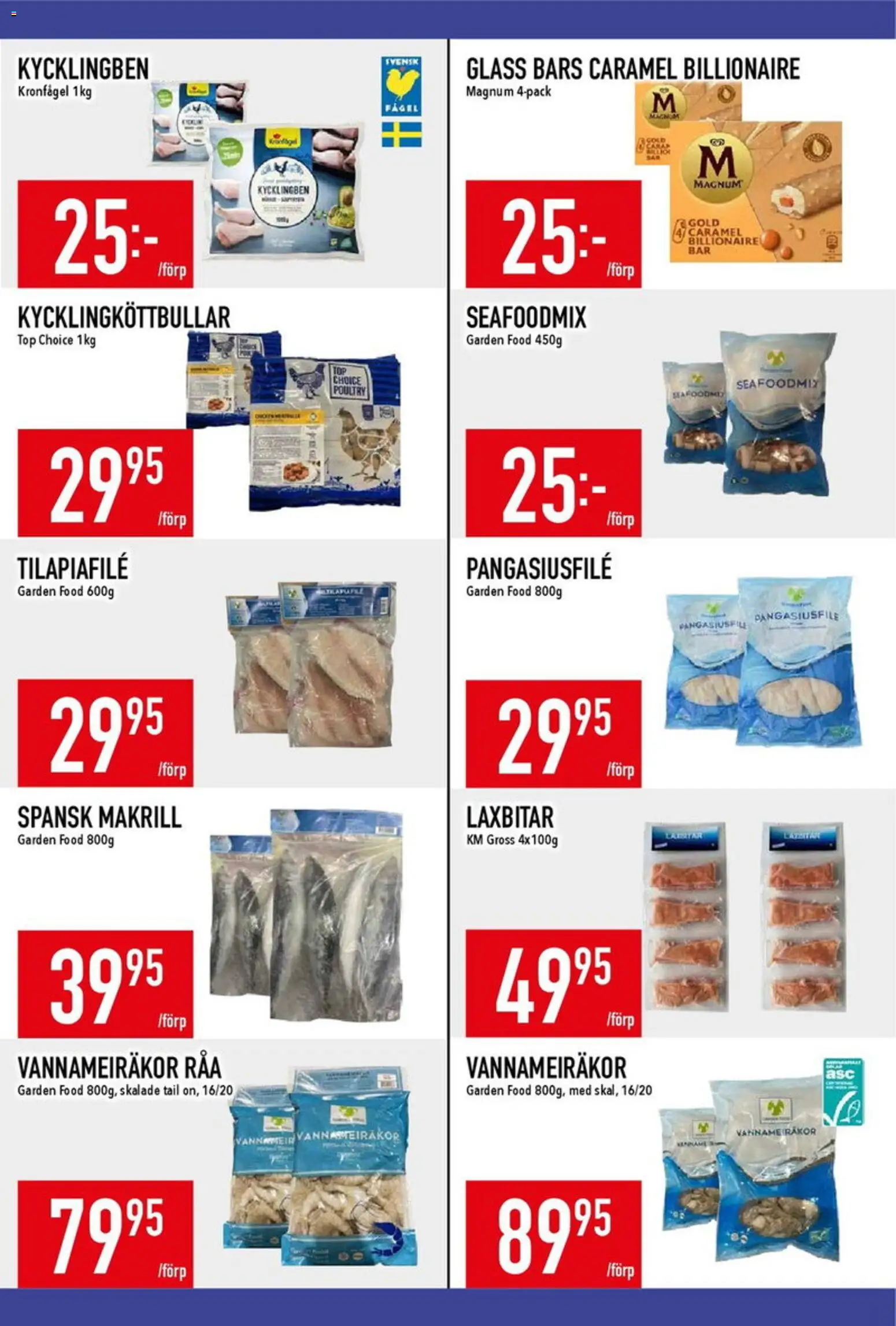 Matdax reklamblad aktuell från 19/10/2026 | Sida: 15 | Produkter: Magnum, Makrill, Räkor, Glass